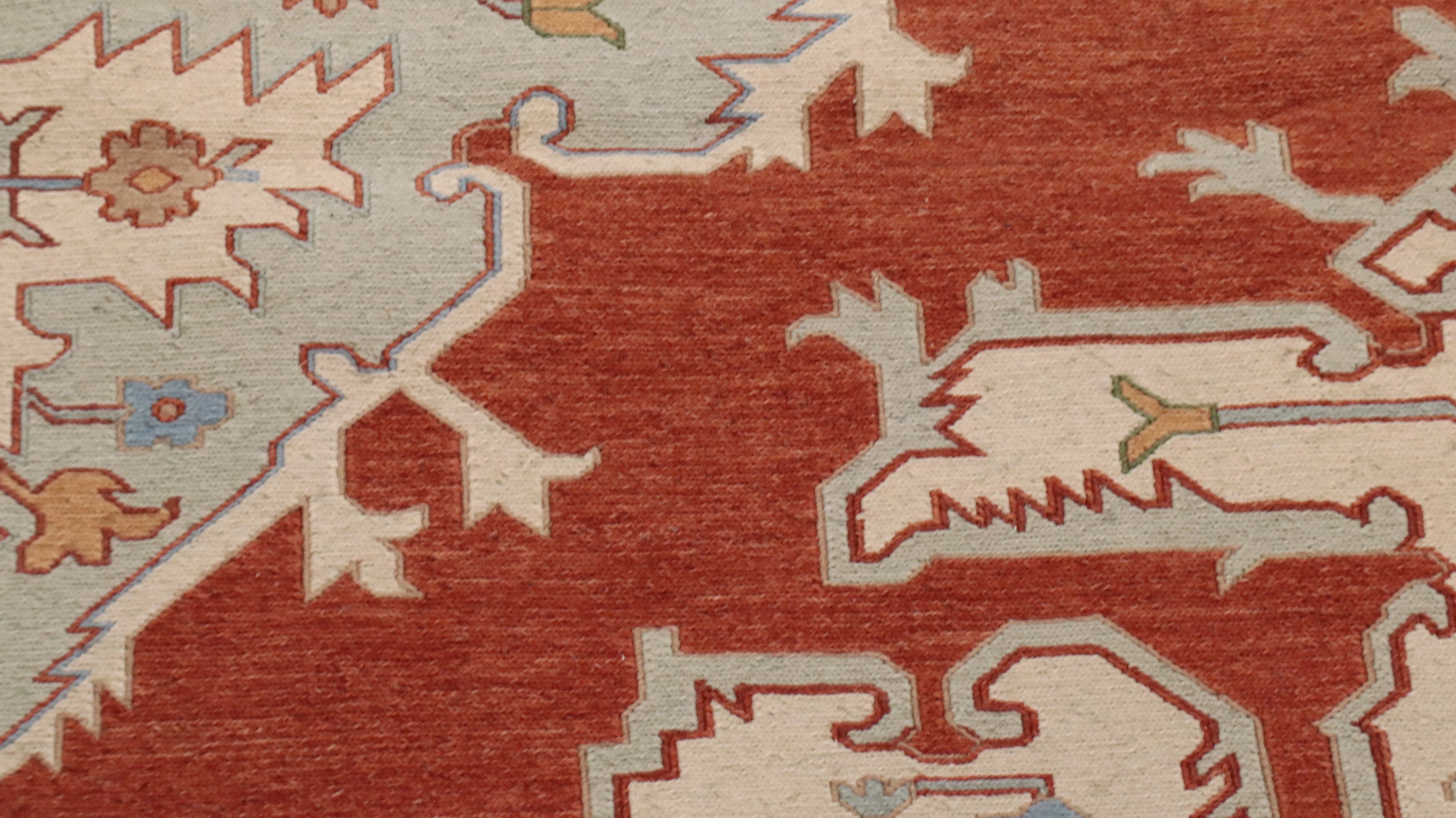 10' x 14'2 Hand-Knotted Indian Soumak Room-Sized Rug