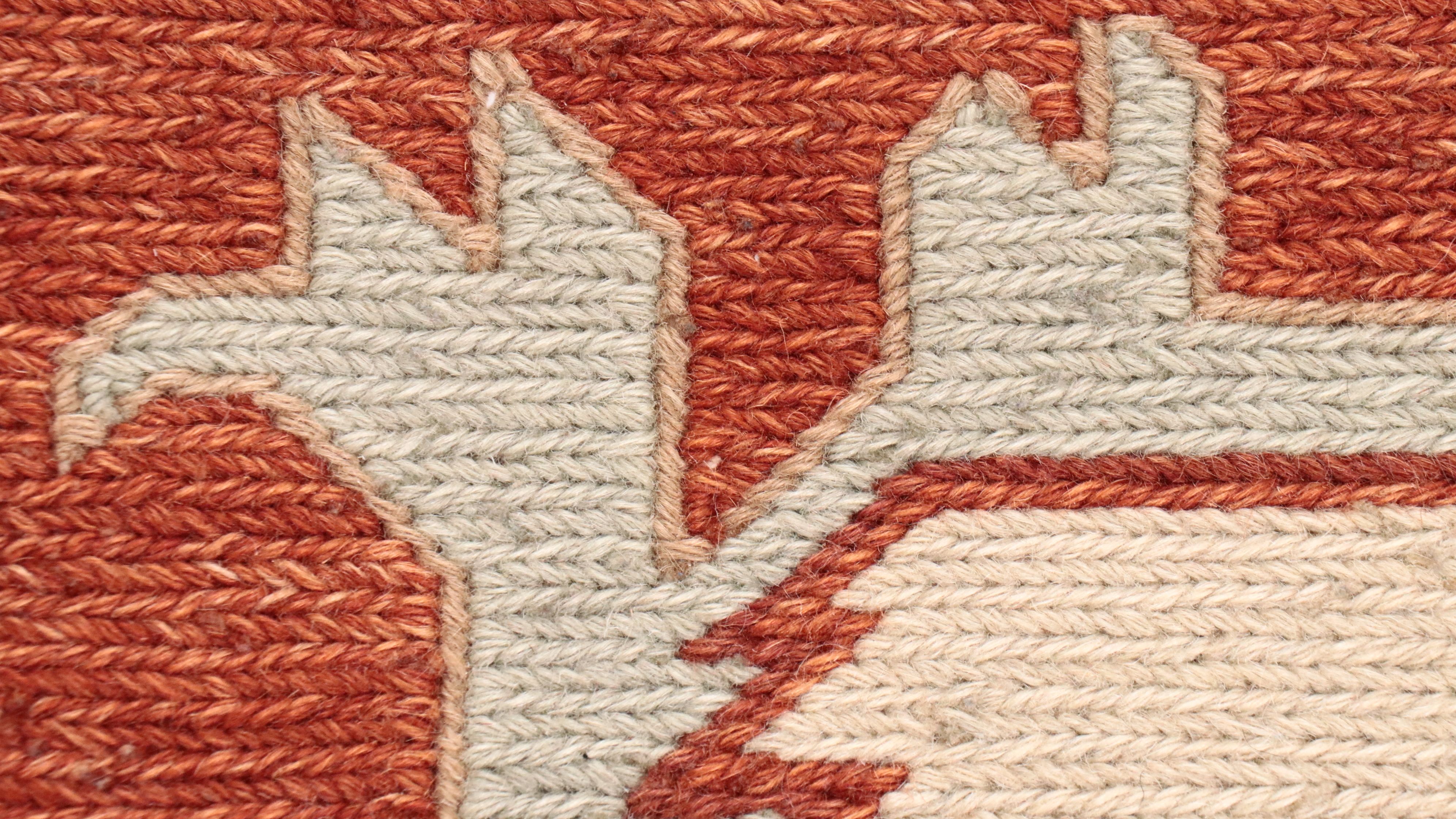 10' x 14'2 Hand-Knotted Indian Soumak Room-Sized Rug