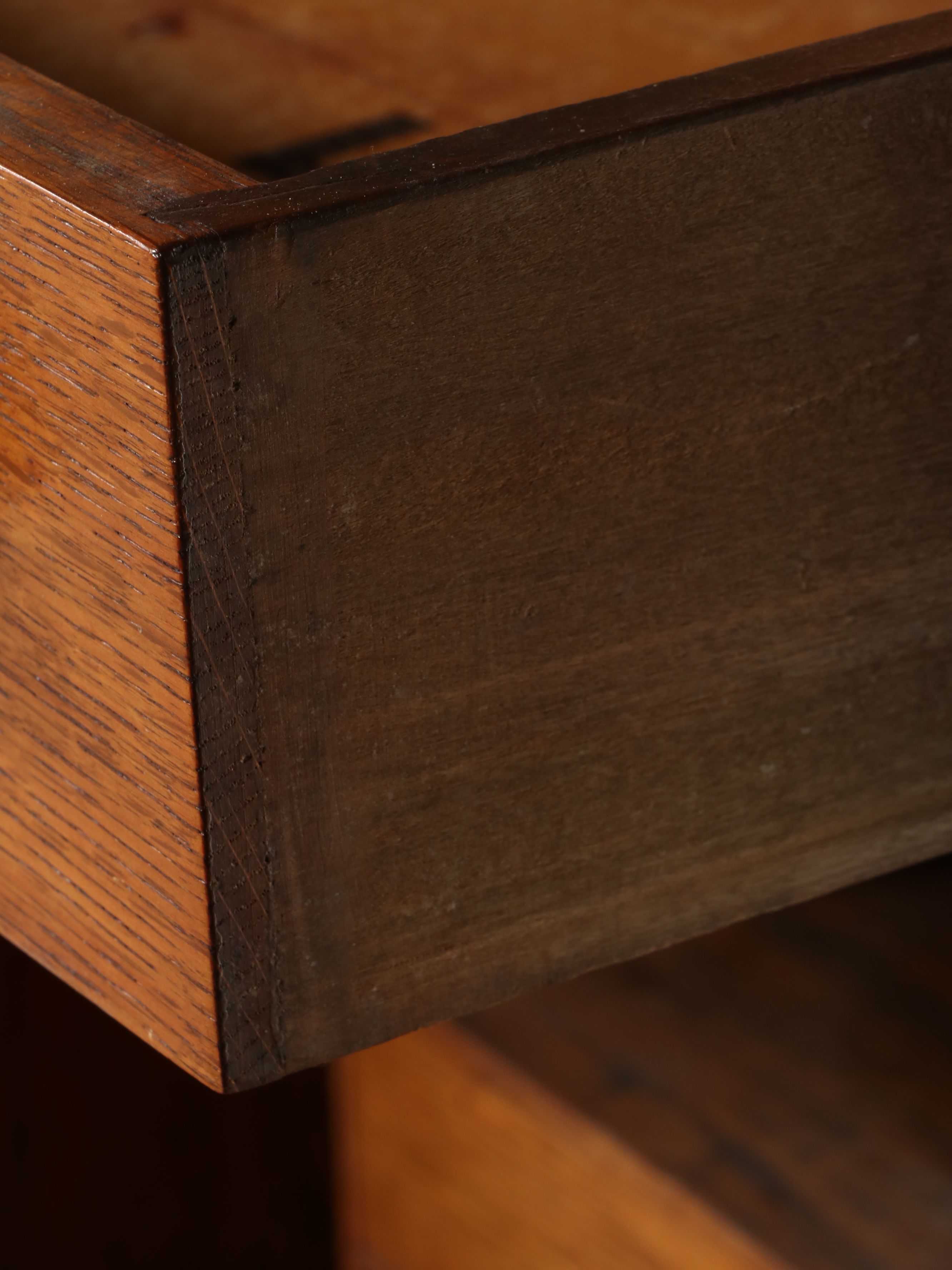 American Late Victorian Art Nouveau Style Carved Oak Secretary Bookcase