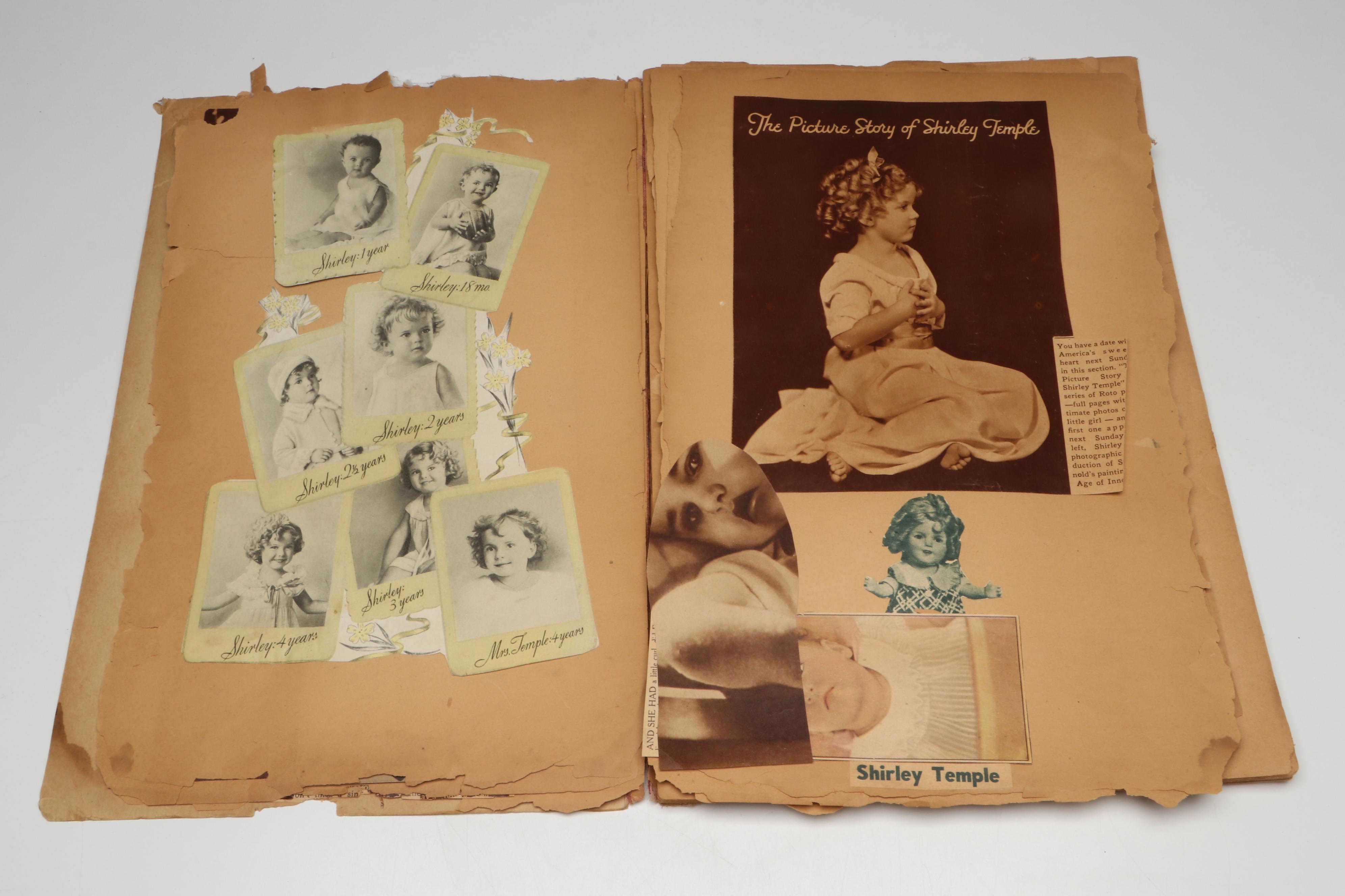 Shirley Temple Scrapbook with Hand-Colored Engravings and More Décor