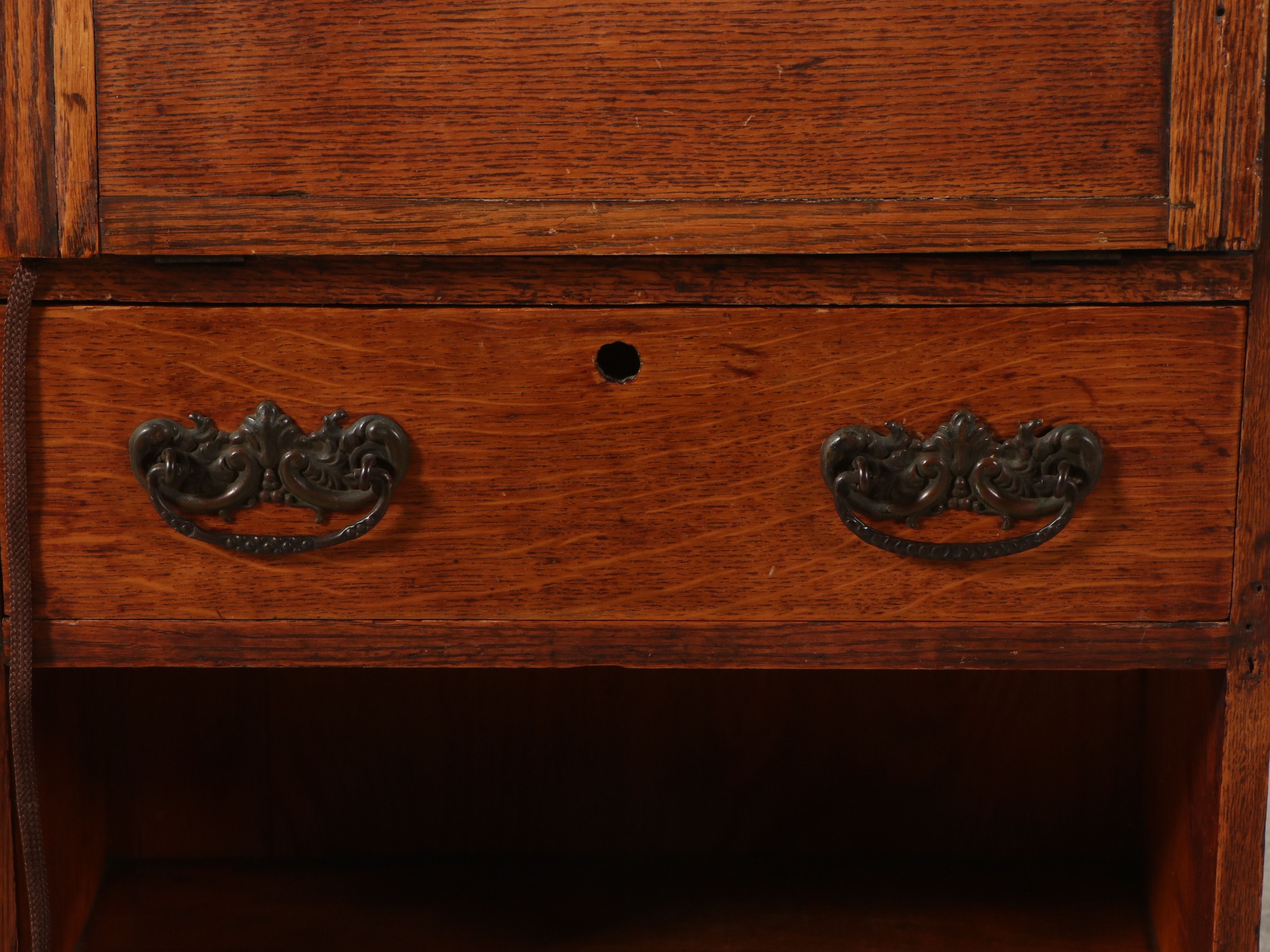 American Late Victorian Oak Secretary Bookcase, Early 20th Century