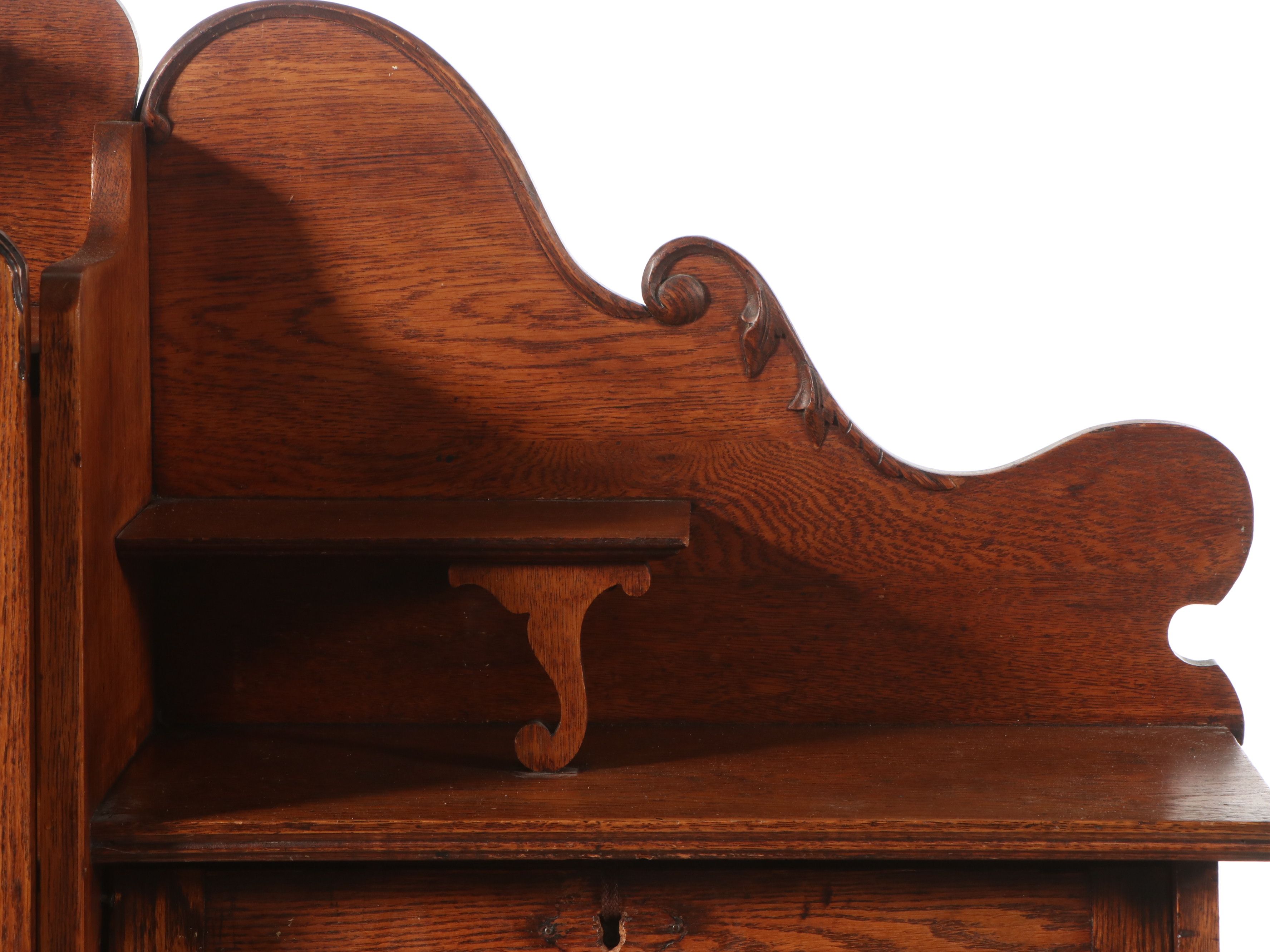American Late Victorian Oak Secretary Bookcase, Early 20th Century