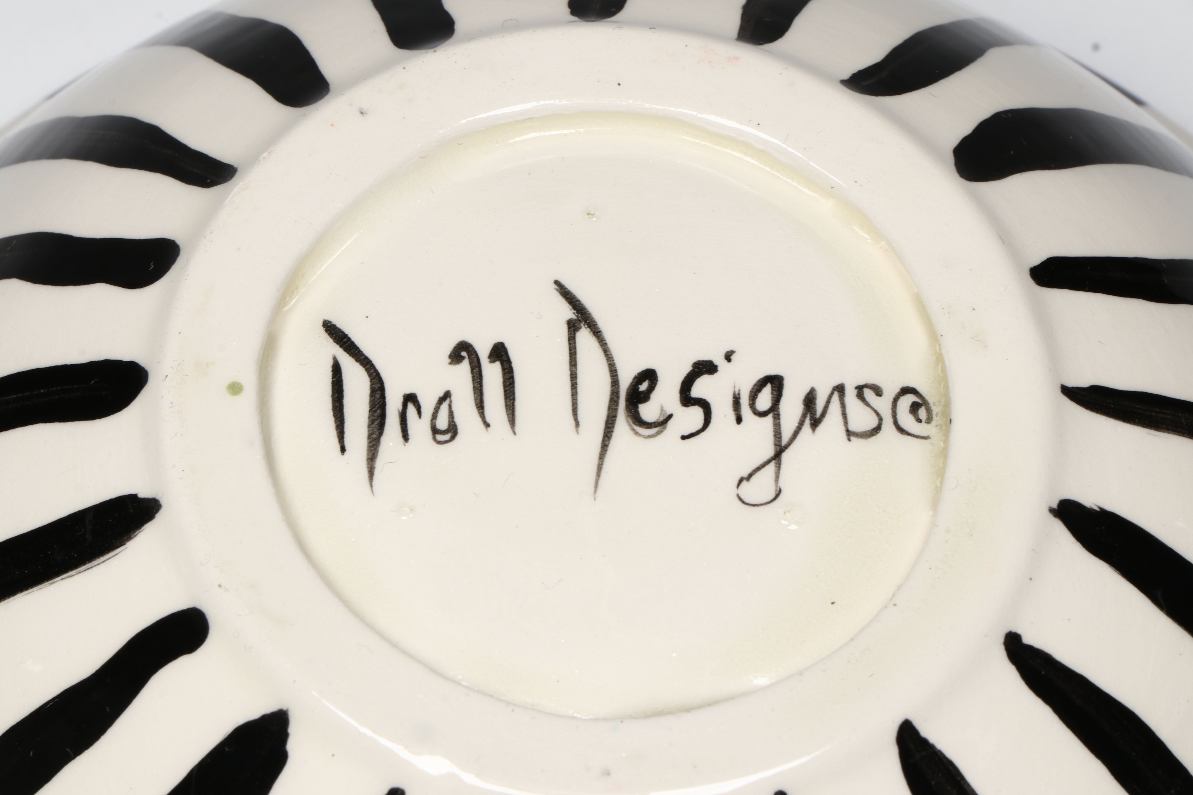 Droll Designs Hand-Painted Cherry and Artichoke Motif Bowls