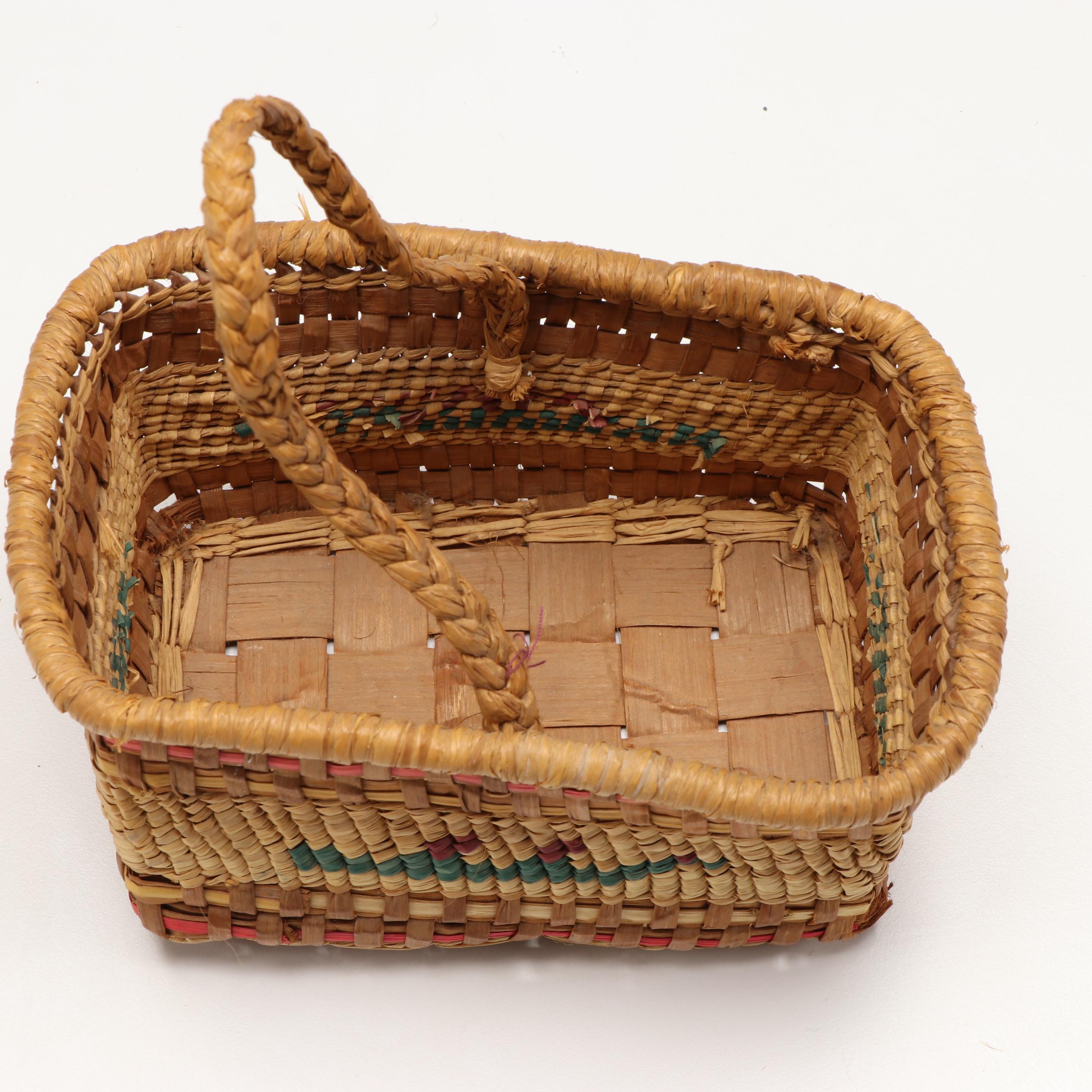 Makah Peoples of the Pacific Northwest Handwoven Basket