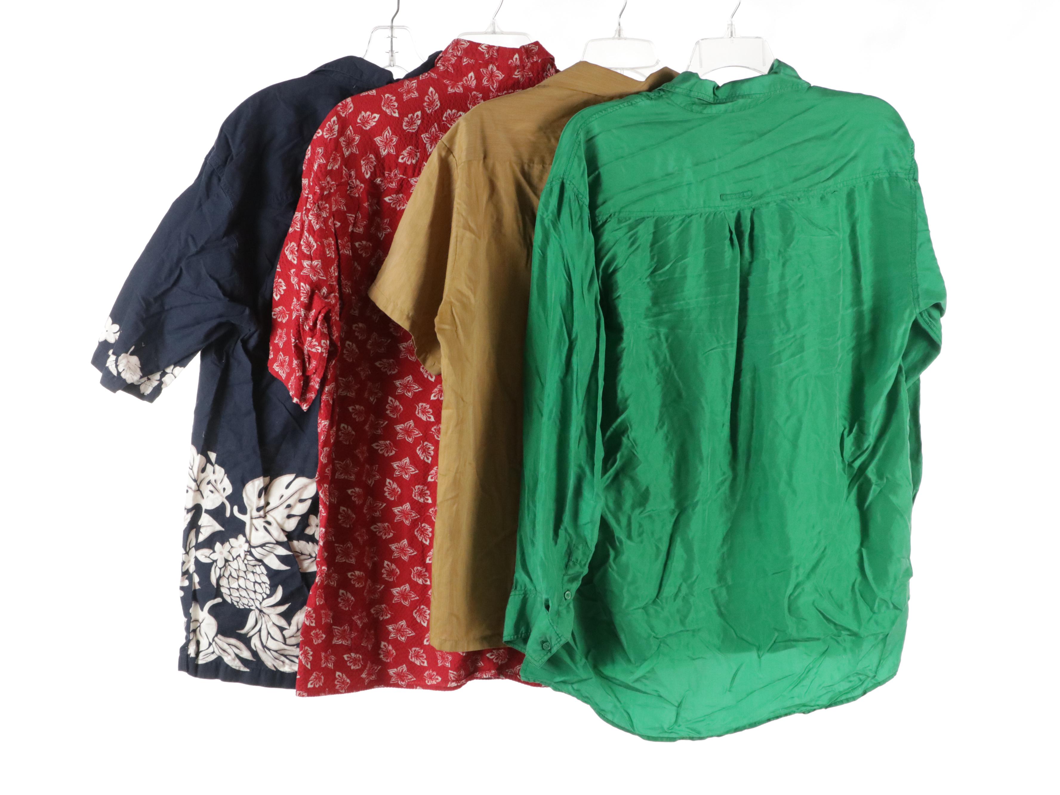 Men's Reputation Green Silk, Catalina Floral Printed and Other Button-Up Shirts