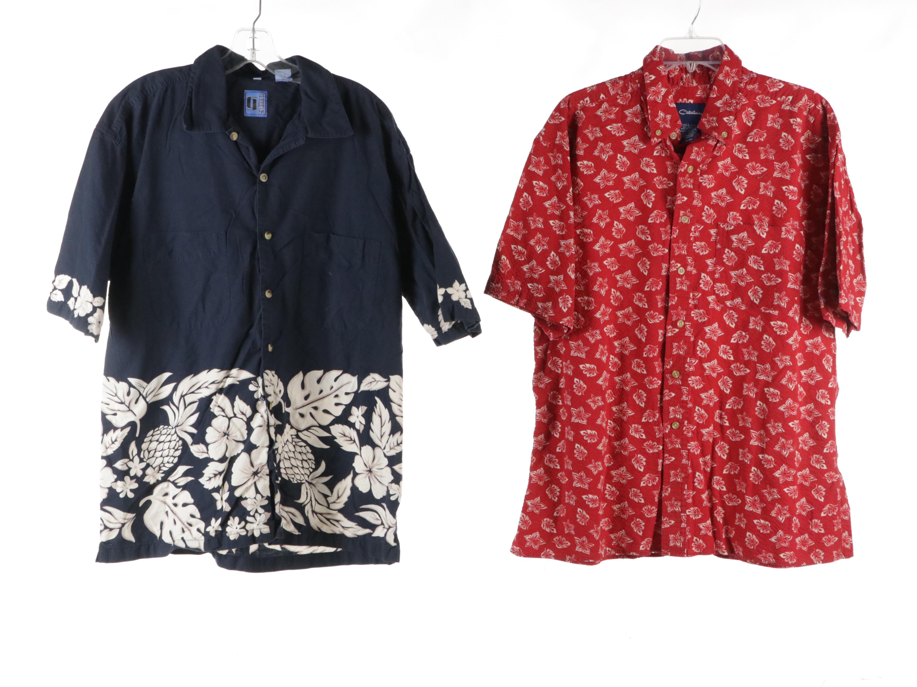 Men's Reputation Green Silk, Catalina Floral Printed and Other Button-Up Shirts