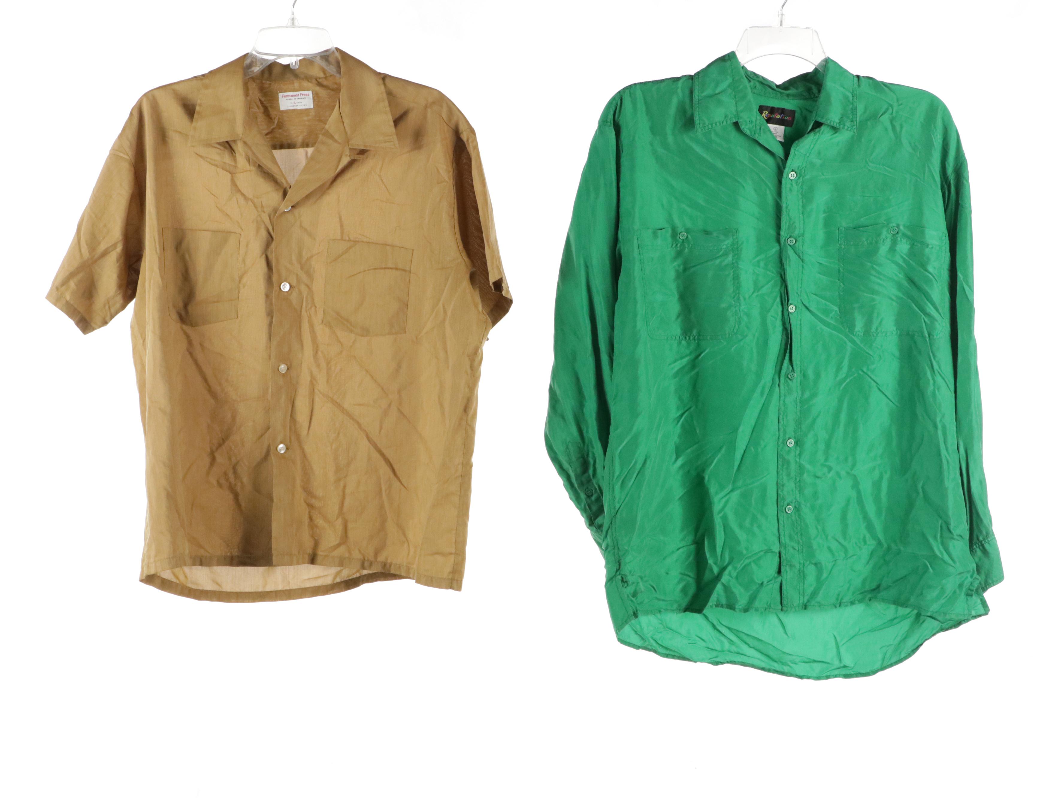 Men's Reputation Green Silk, Catalina Floral Printed and Other Button-Up Shirts