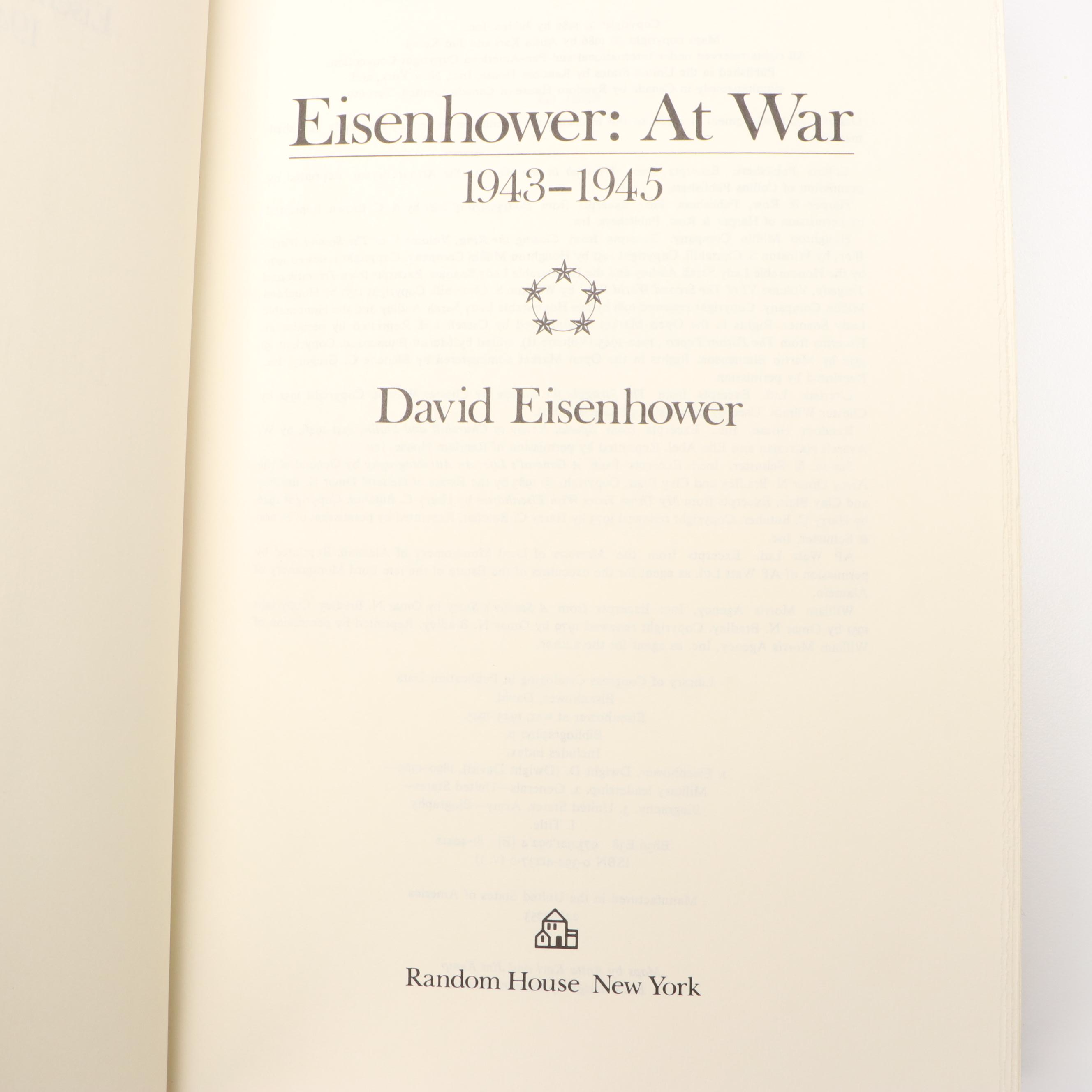 Signed "Eisenhower: At War, 1943–1945" by David Eisenhower and More Books