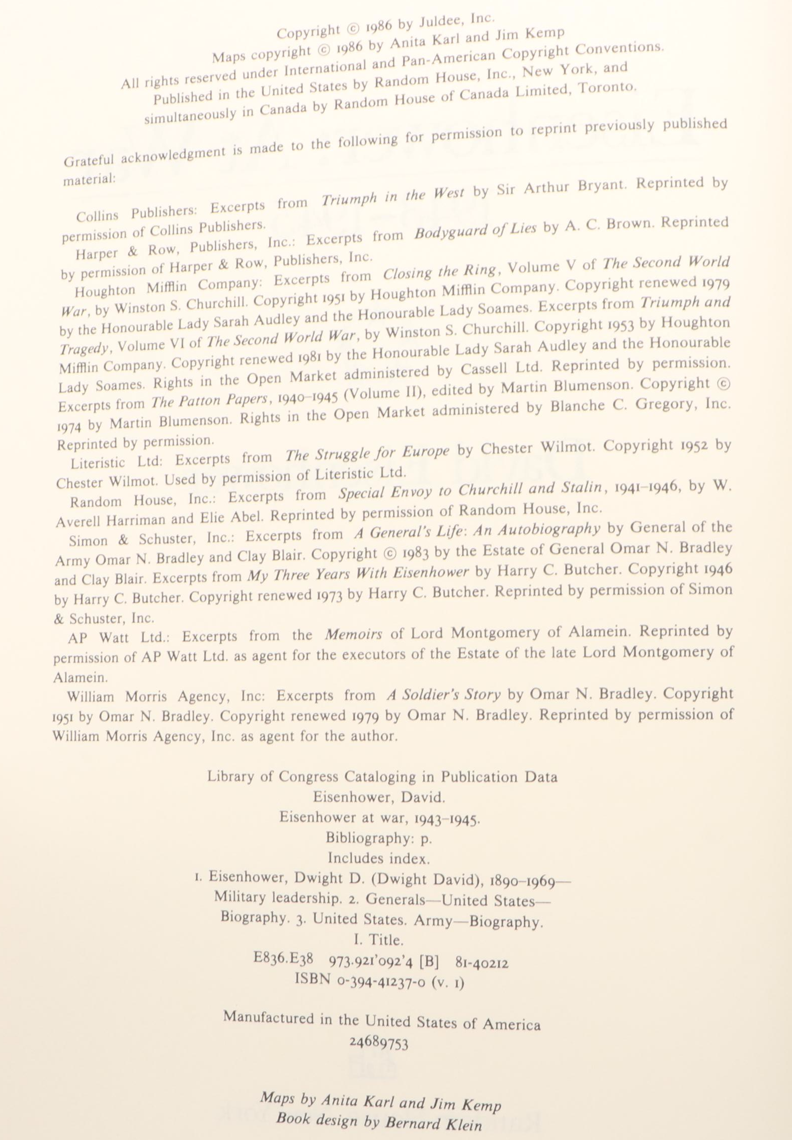 Signed "Eisenhower: At War, 1943–1945" by David Eisenhower and More Books