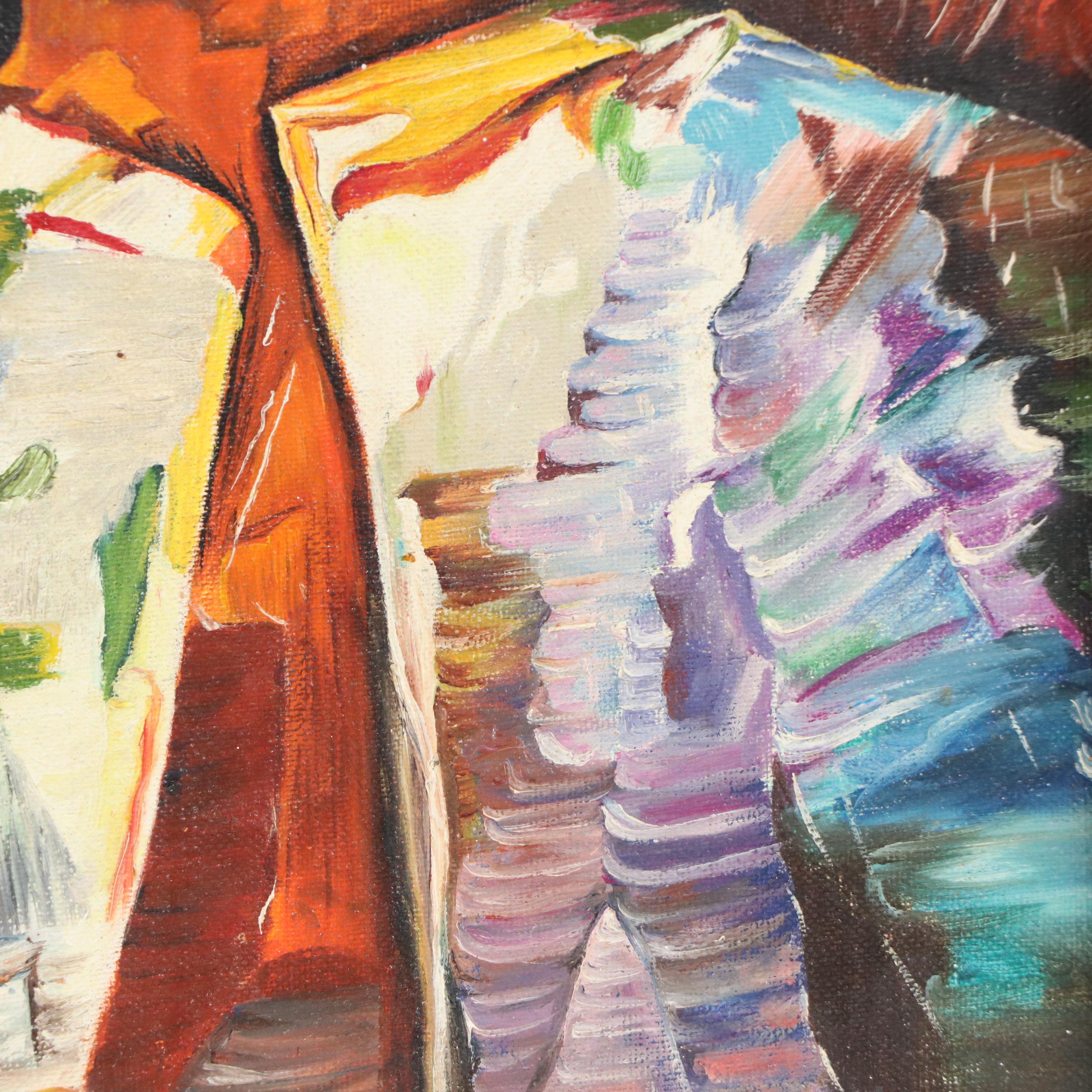 Oil Portrait Painting of Child, Late 20th Century