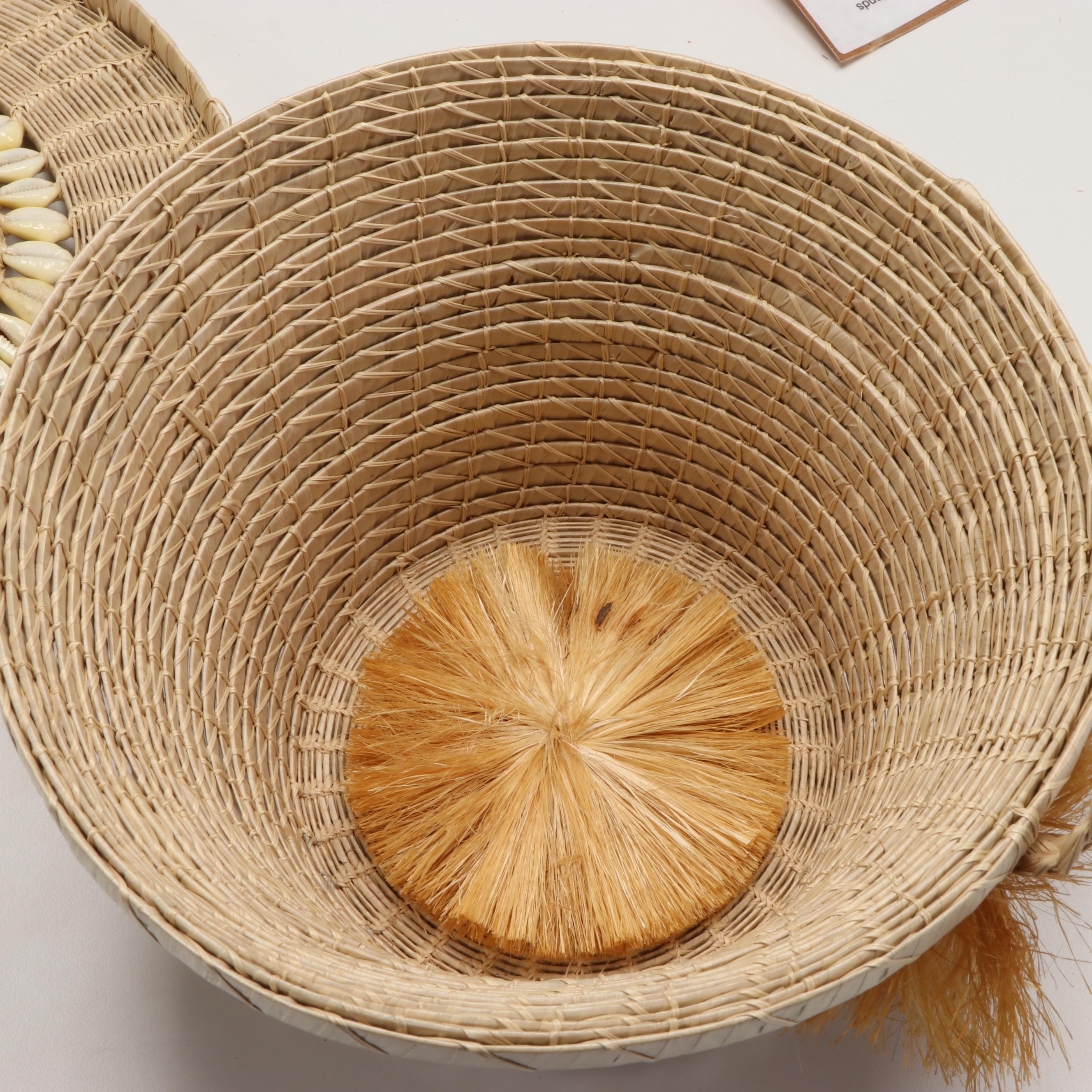 Chuuk Island and Jamaican Baskets with St. Kitts Sugar Cane Coaster Set