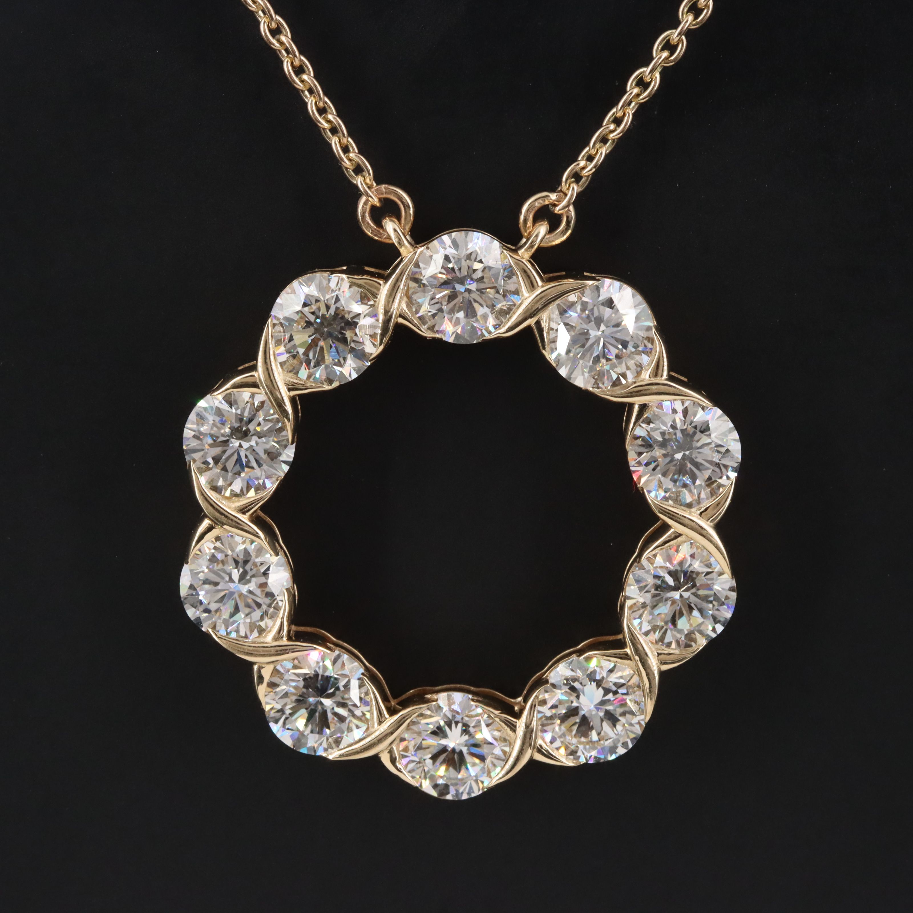 14K 6.79 CTW Lab Grown Diamond Wreath Necklace