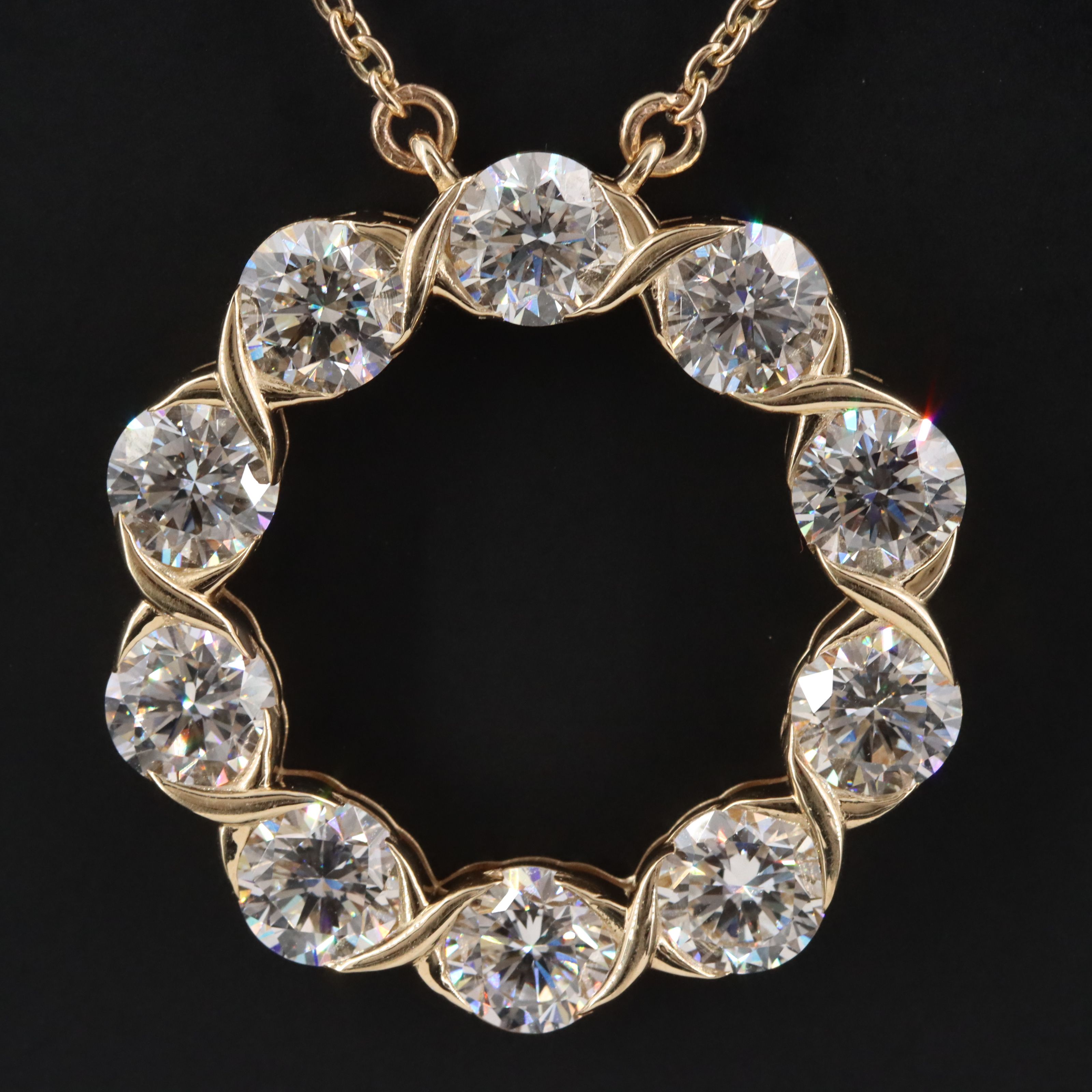 14K 6.79 CTW Lab Grown Diamond Wreath Necklace