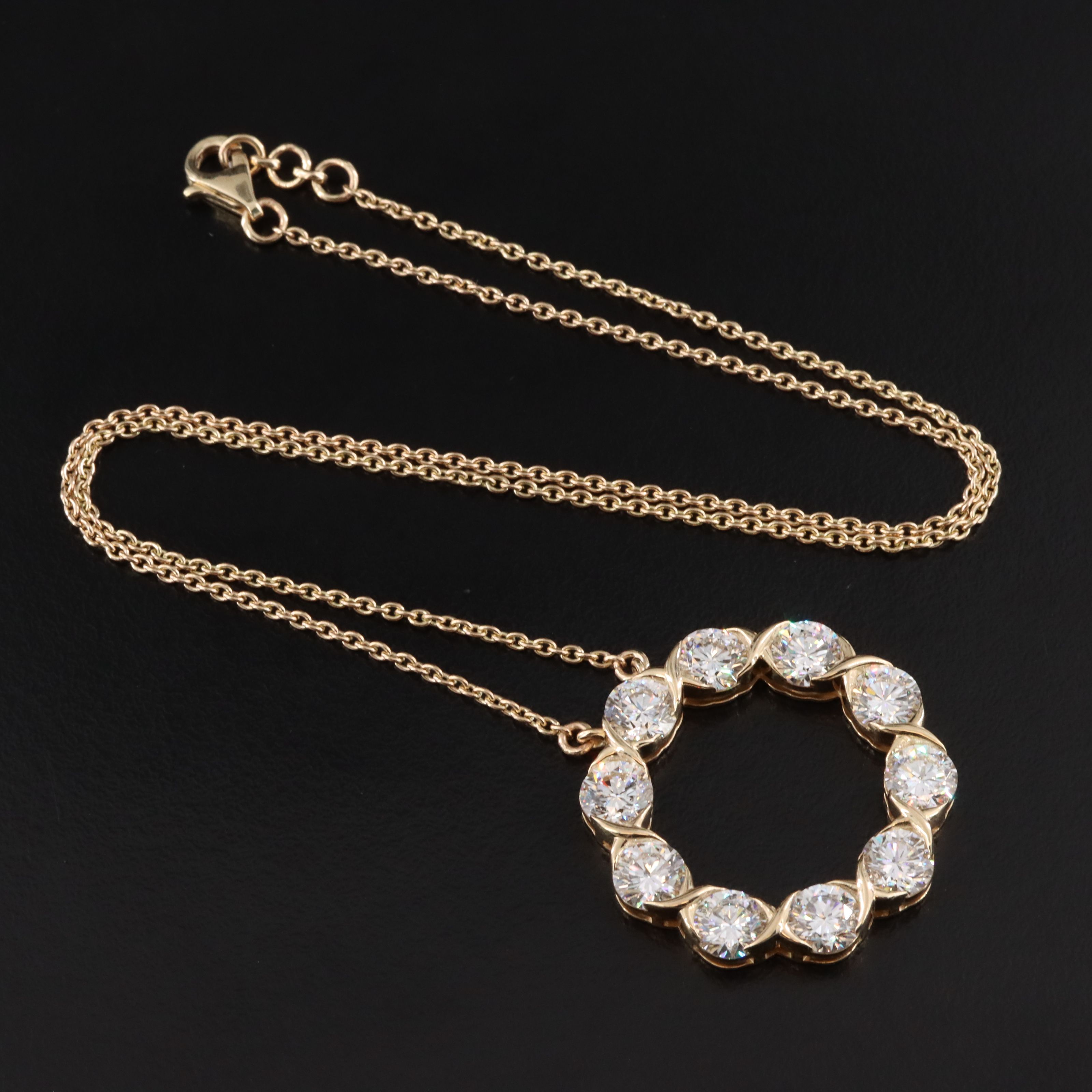 14K 6.79 CTW Lab Grown Diamond Wreath Necklace