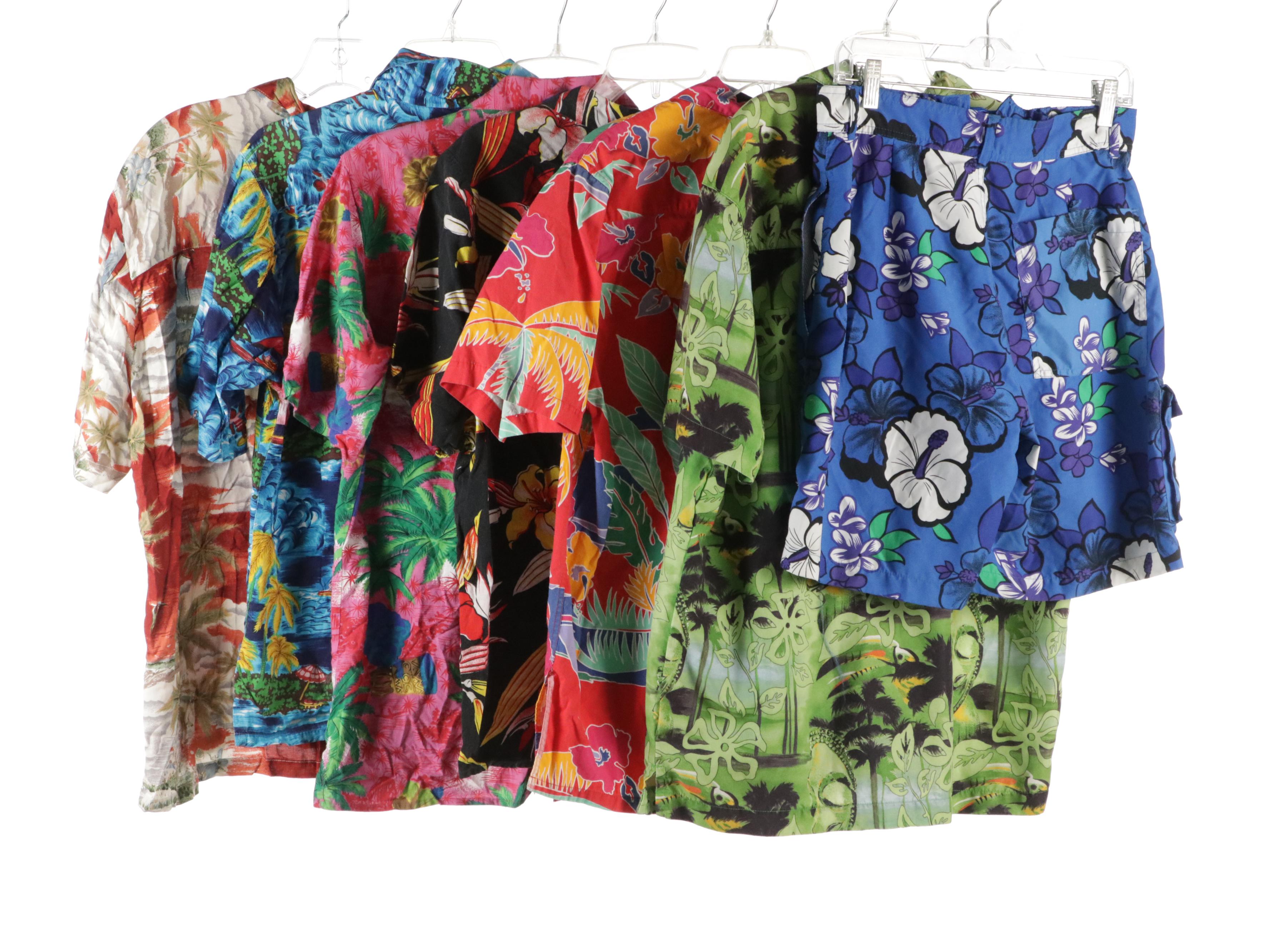 Men's Izod, Bill Blass, Chaps and Other Hawaiian Shirts and Swim Trunks