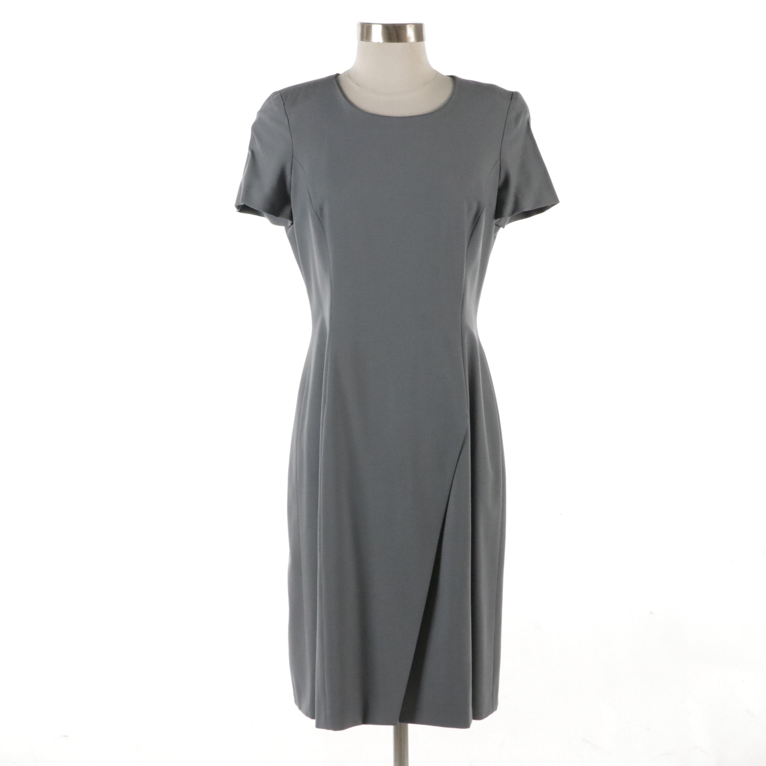 Armani Collezioni Gray Wool Blend Cap Sleeve Midi Dress and Matching Blazer