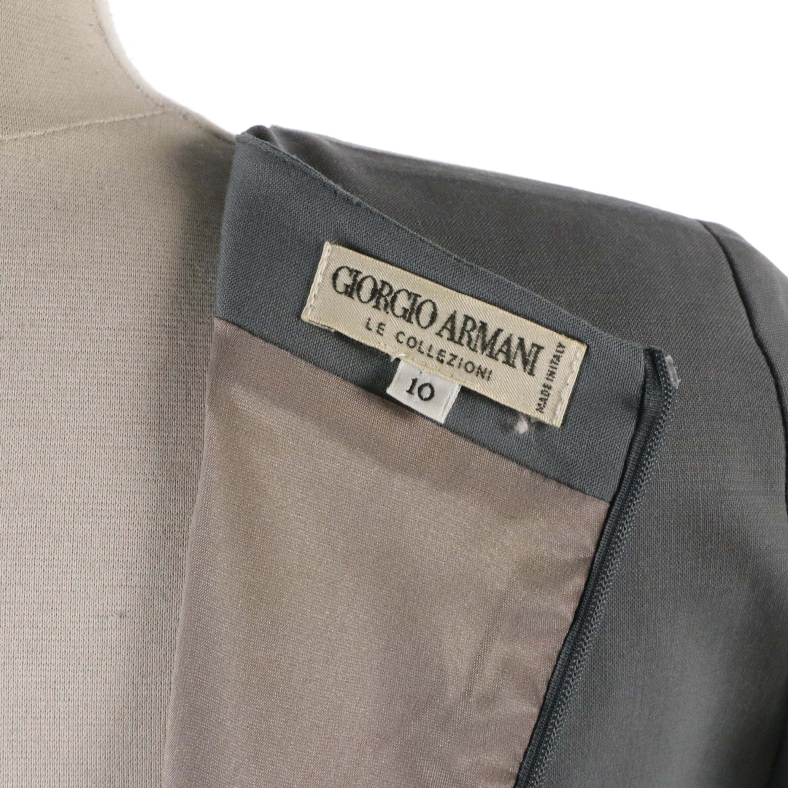 Armani Collezioni Gray Wool Blend Cap Sleeve Midi Dress and Matching Blazer