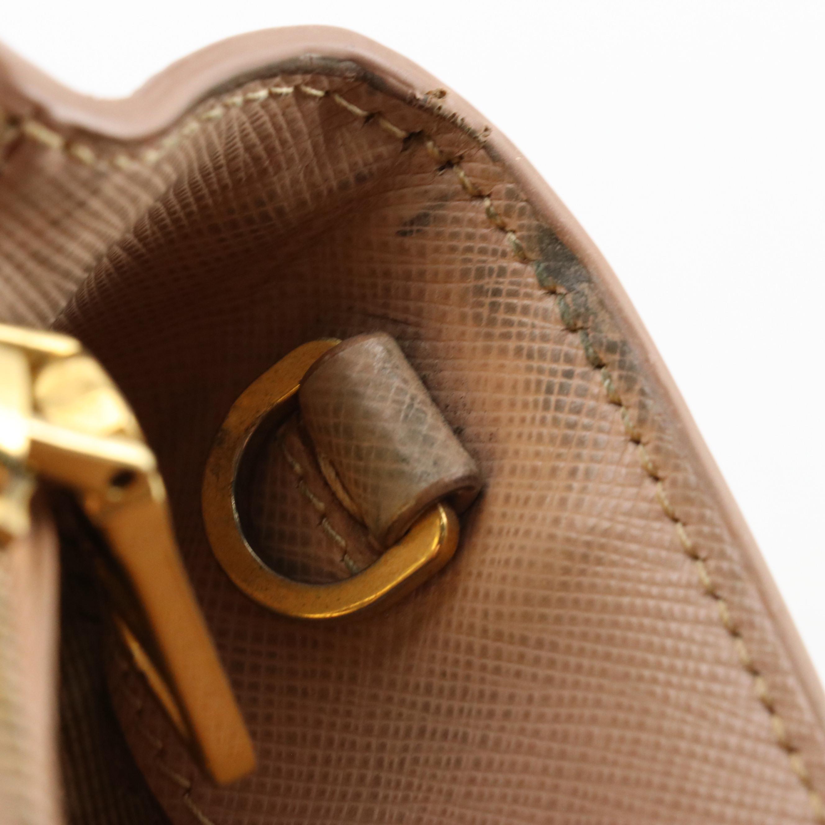 Prada Twin Pocket Tote in Nude Saffiano Leather