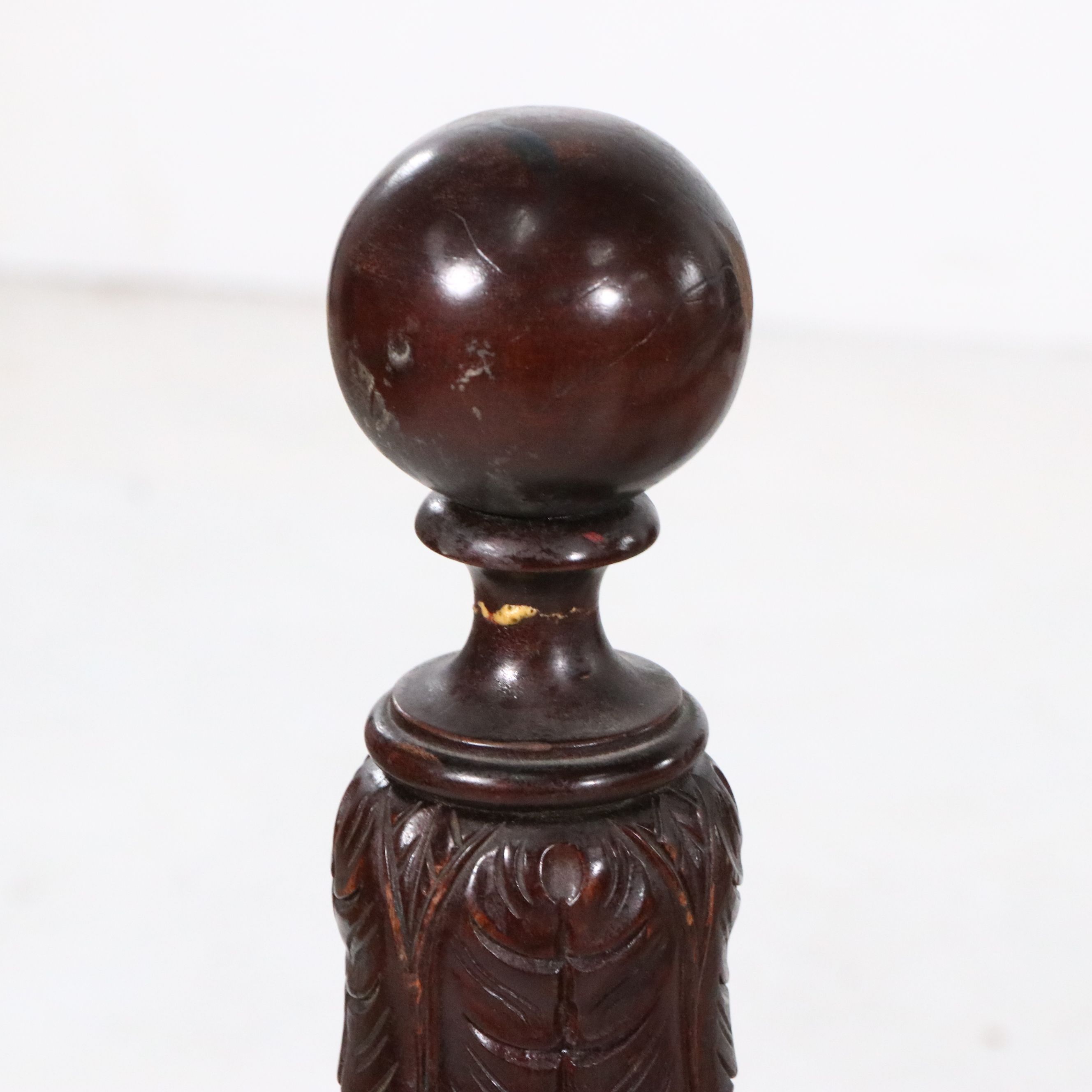 American Federal Carved Mahogany Four-Poster Twin Bed Frame