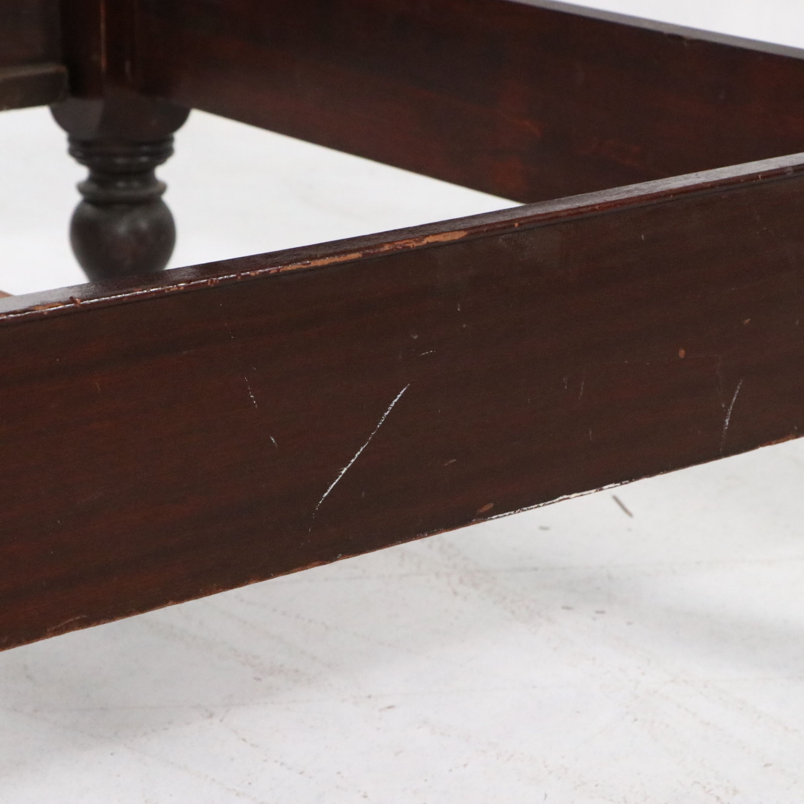 American Federal Carved Mahogany Four-Poster Twin Bed Frame