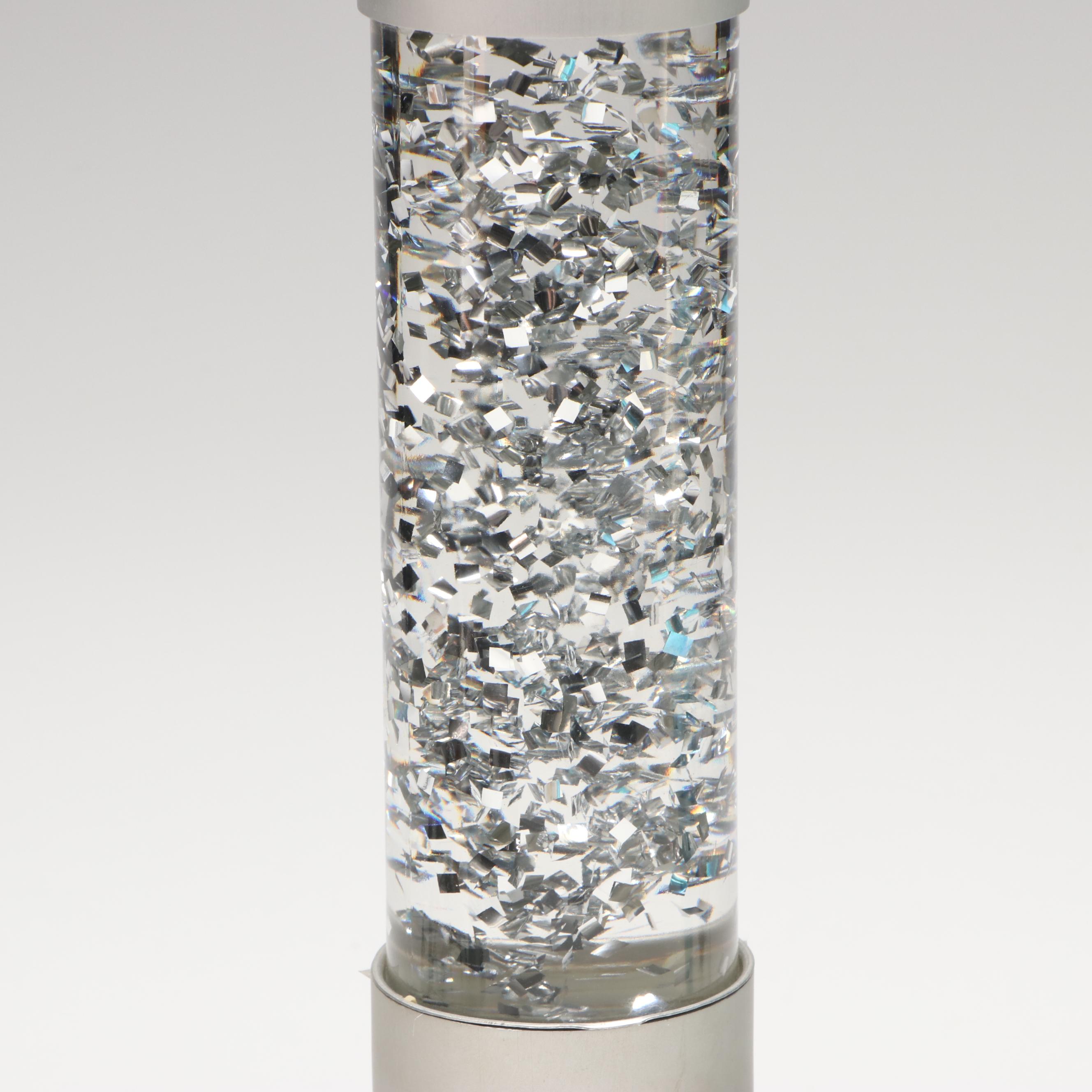 LumiSource Blue Glass Helix with Glitter Motion and Bubble Lamps