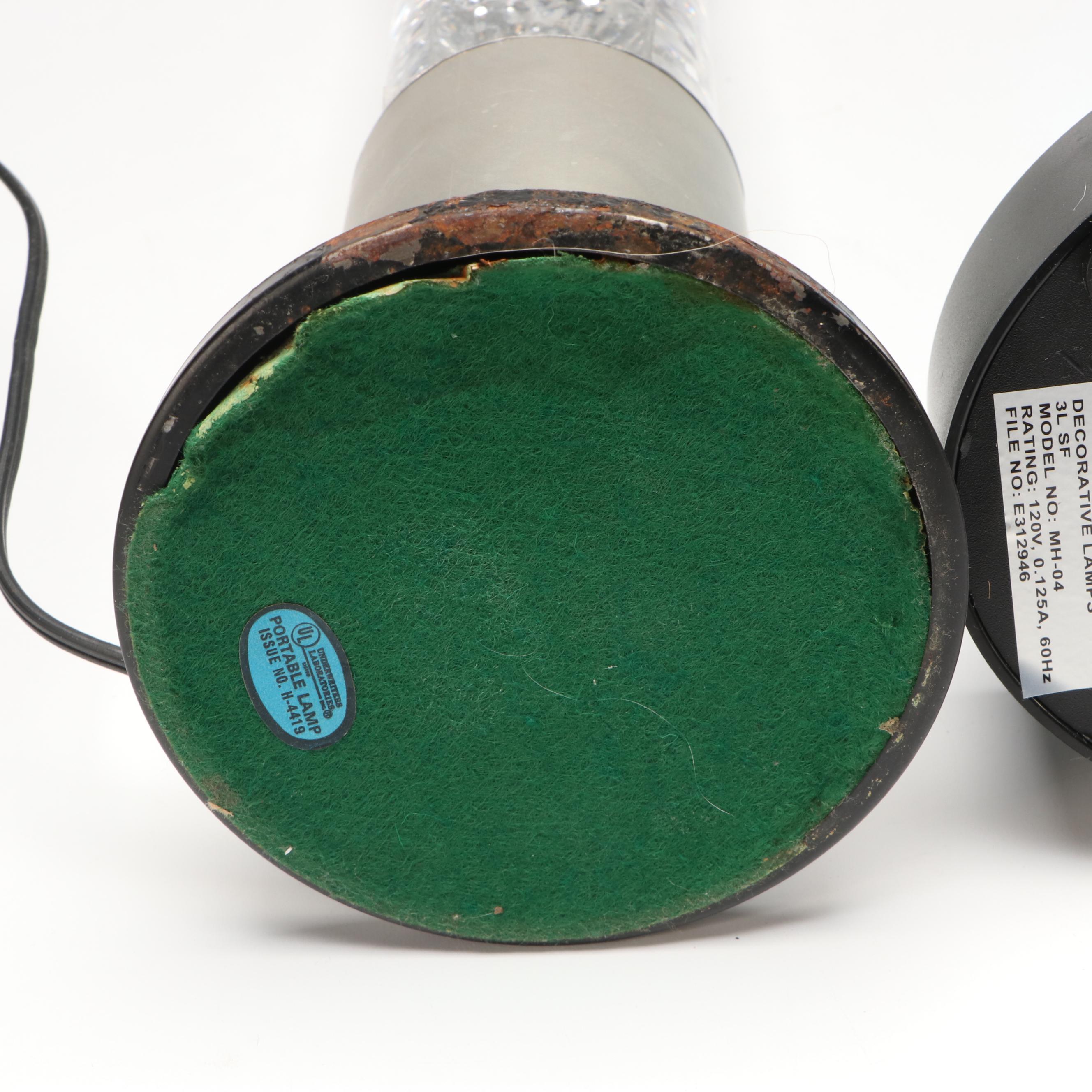 LumiSource Blue Glass Helix with Glitter Motion and Bubble Lamps