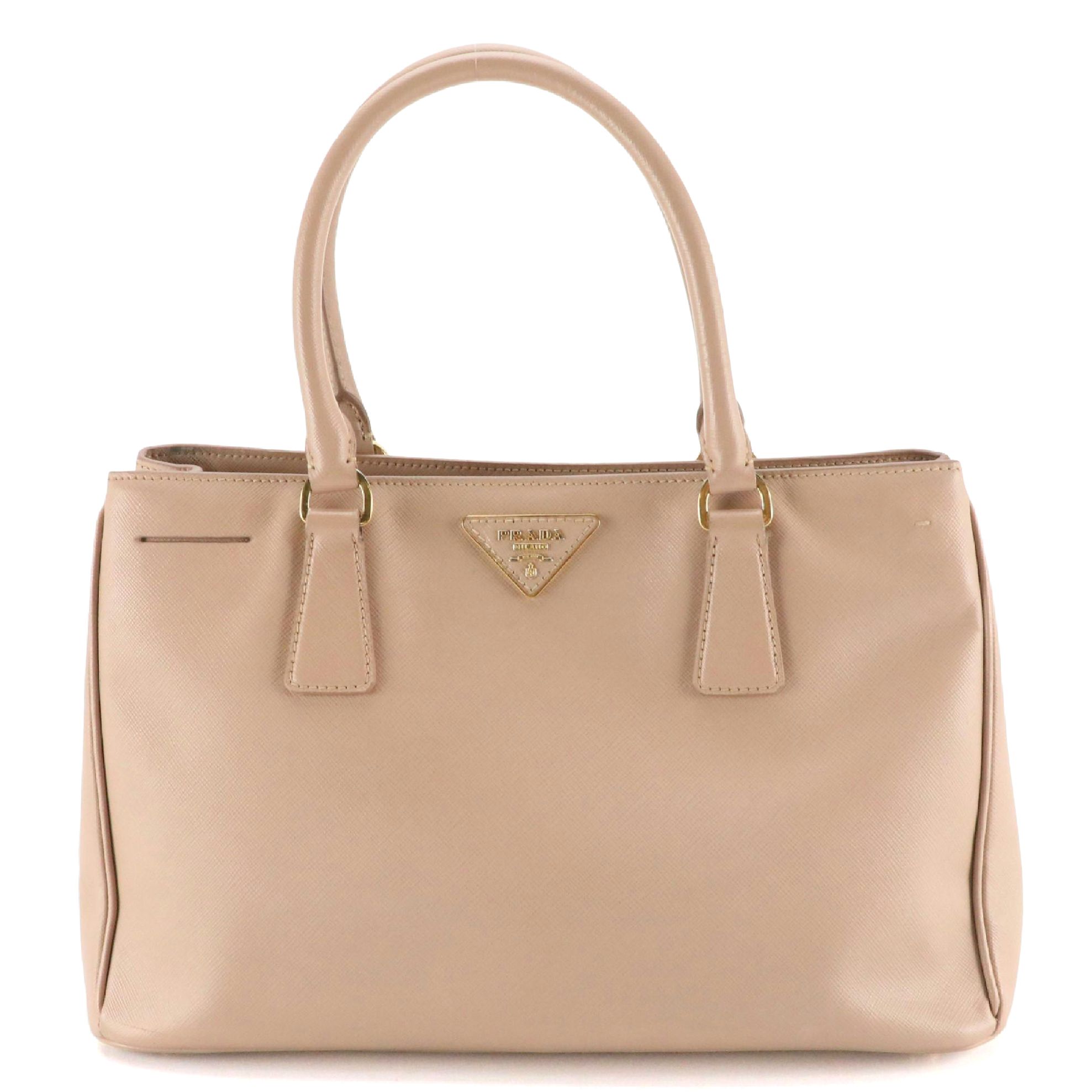 Prada Twin Pocket Tote in Nude Saffiano Leather