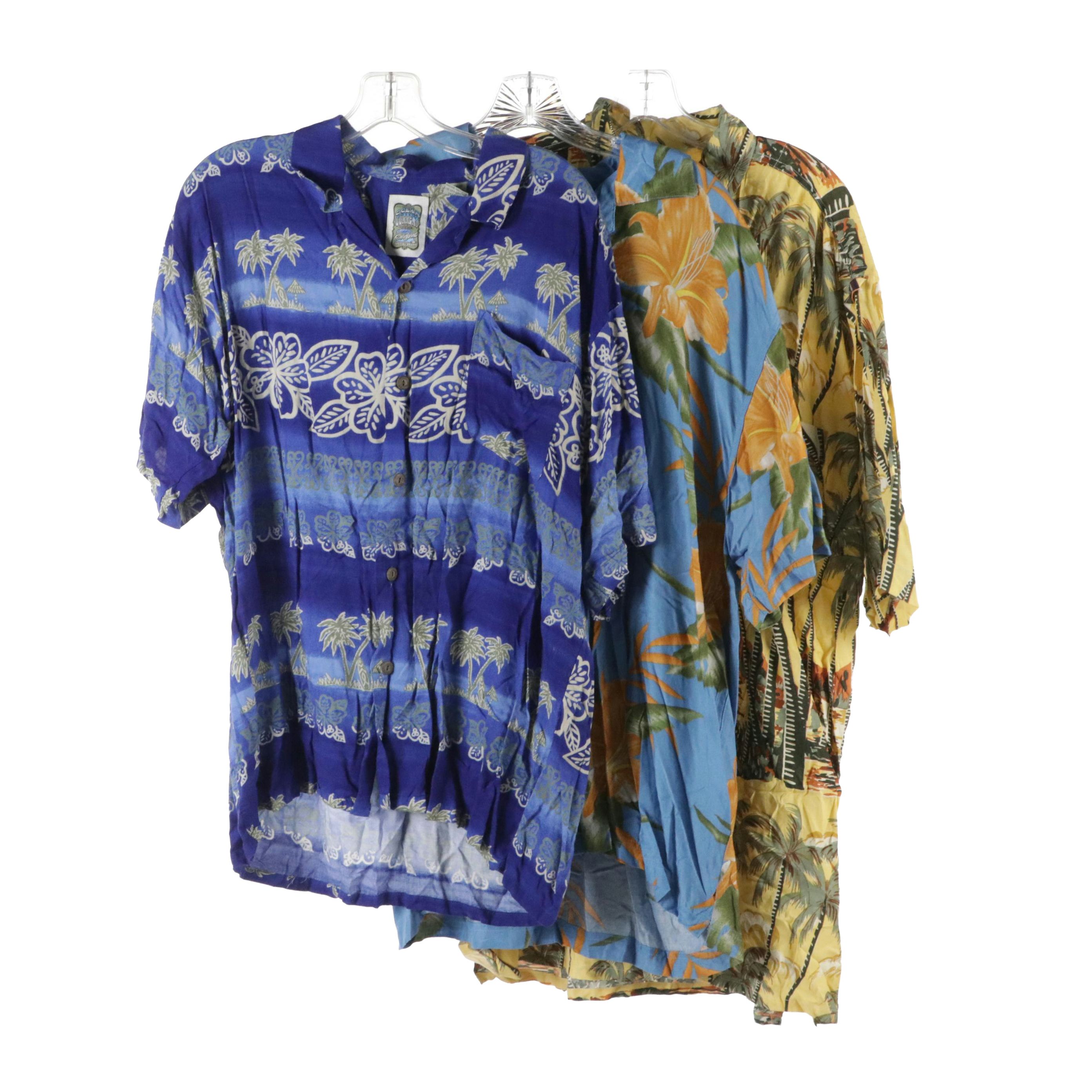 Men's Hawaiian Rayon Shirts by Ocean Current, Fryday Club, and Thums Up