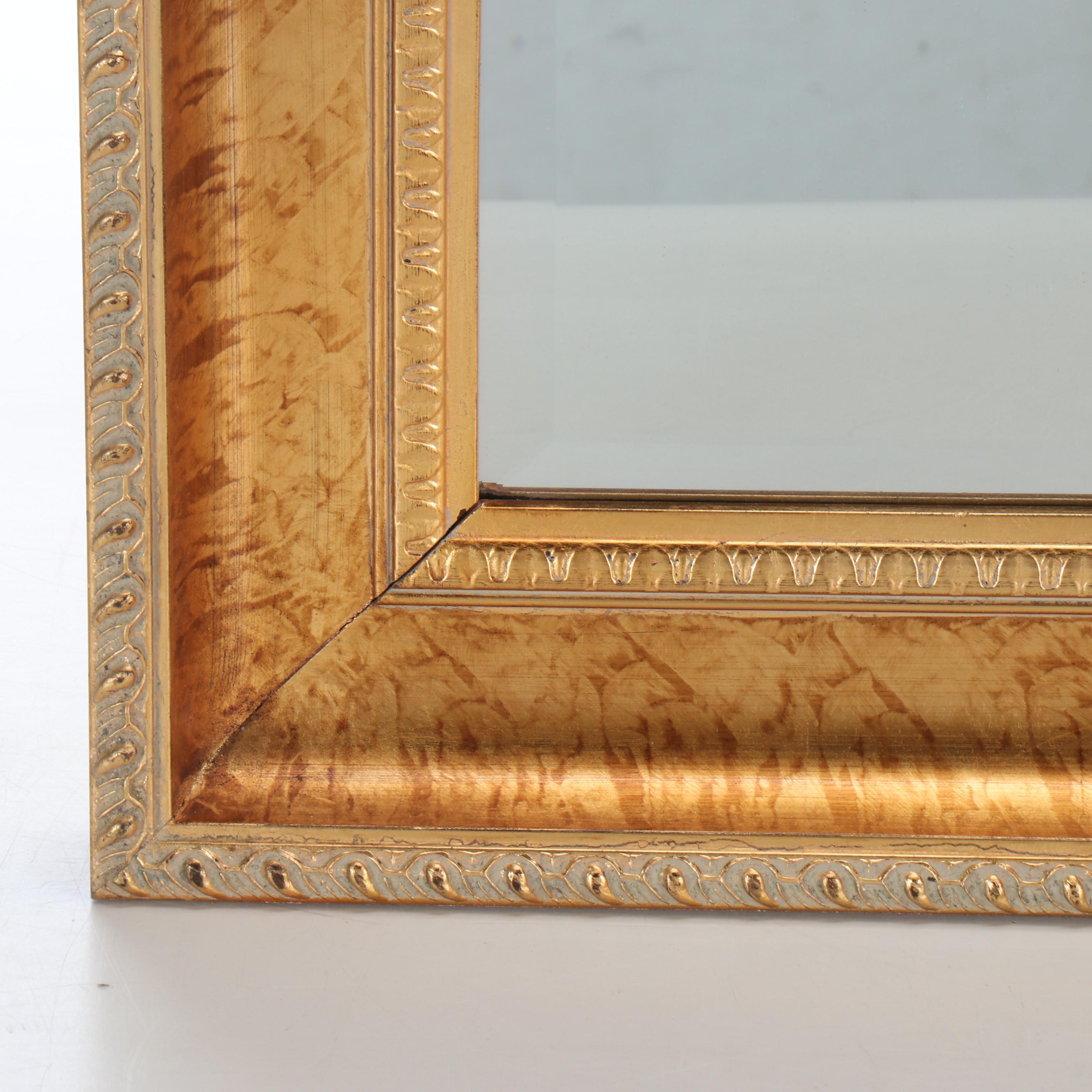 Carolina Mirror Company Gilt Finished Beveled Wood Wall Mirror