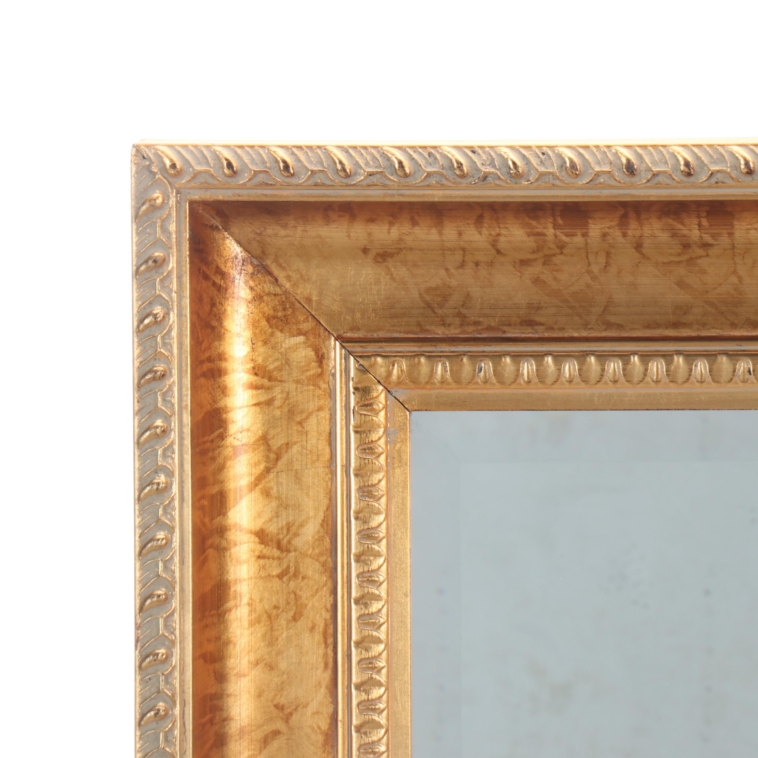 Carolina Mirror Company Gilt Finished Beveled Wood Wall Mirror