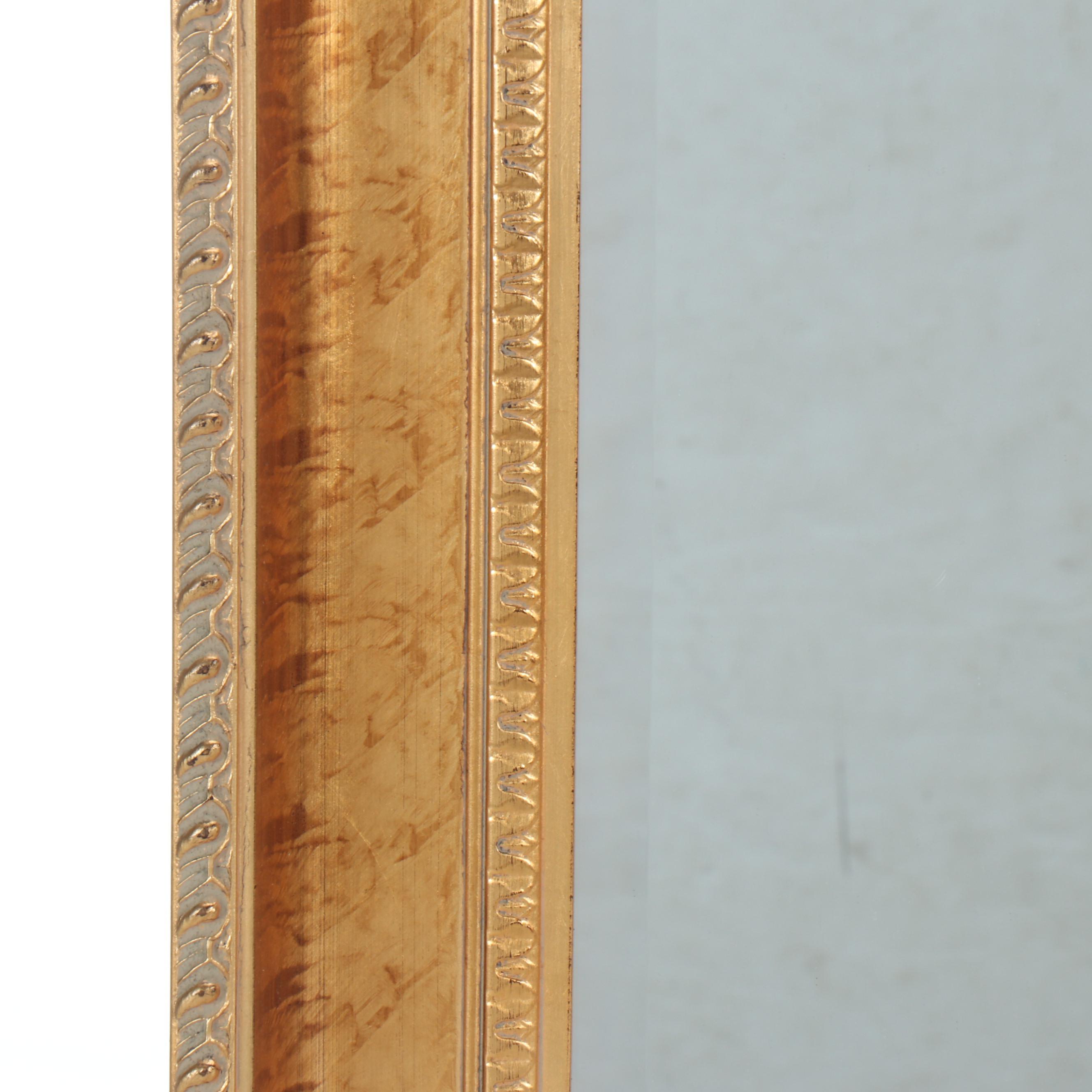 Carolina Mirror Company Gilt Finished Beveled Wood Wall Mirror