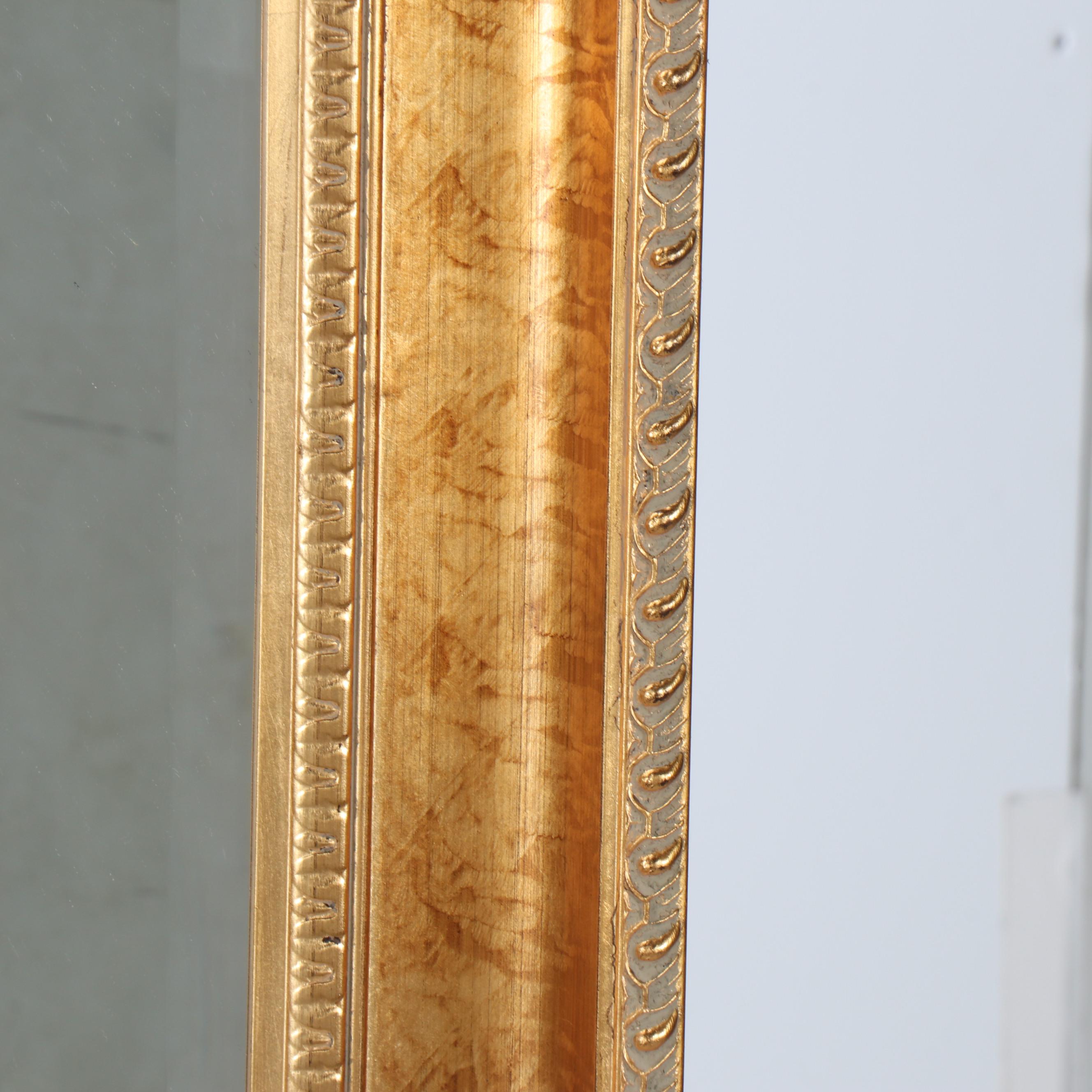 Carolina Mirror Company Gilt Finished Beveled Wood Wall Mirror