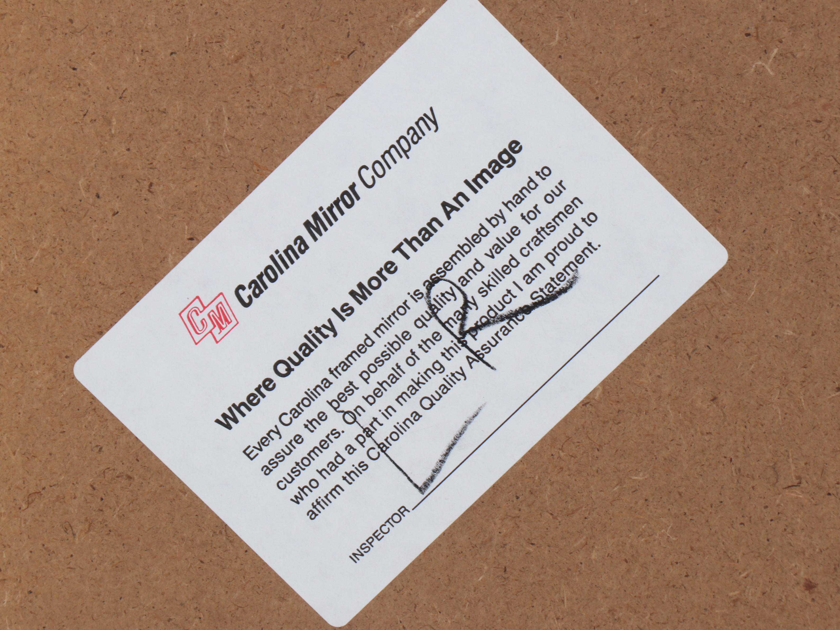 Carolina Mirror Company Gilt Finished Beveled Wood Wall Mirror