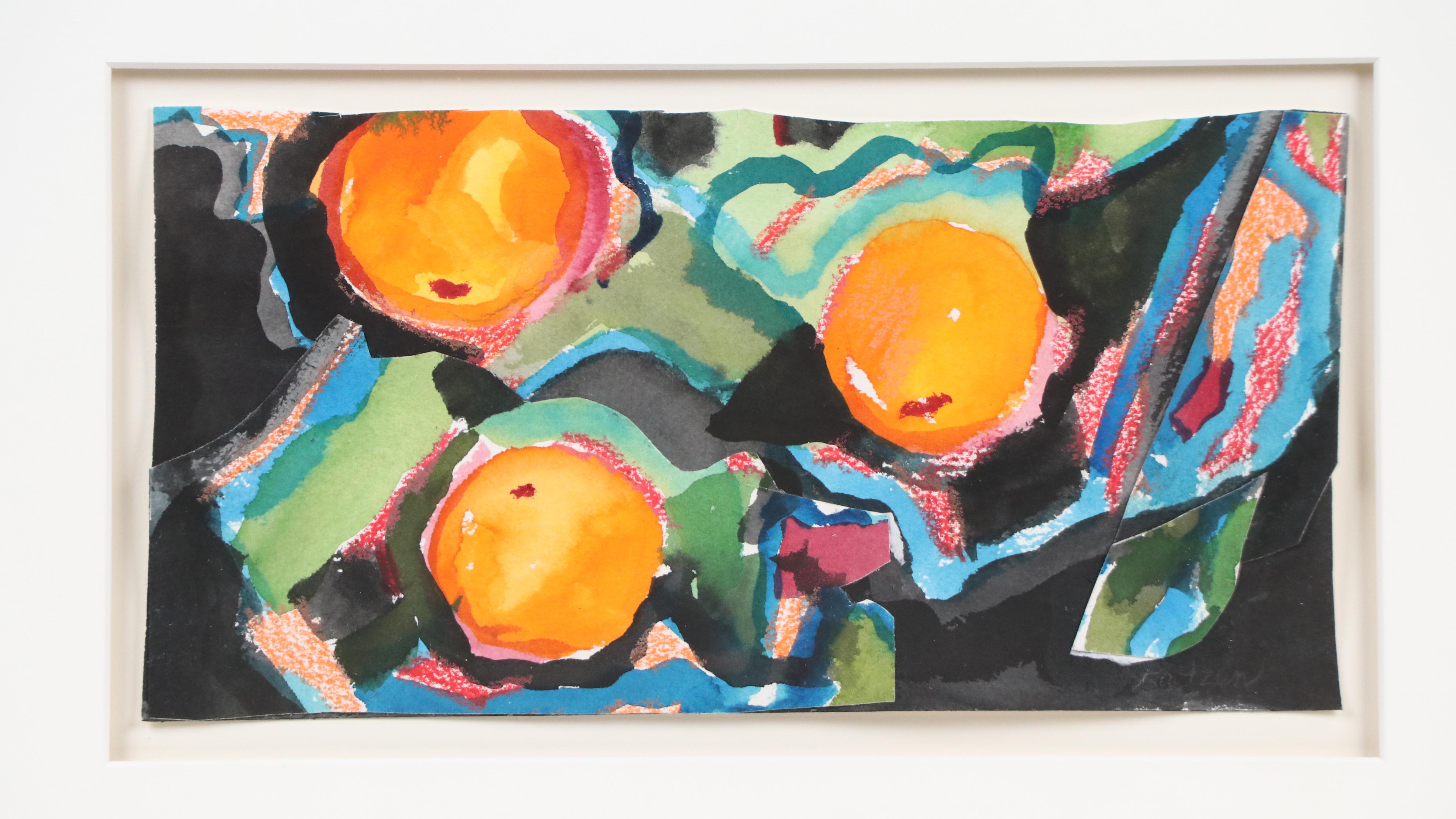 Myrtle Katzen Watercolor Painting "Three Oranges," Mid to Late 20th Century
