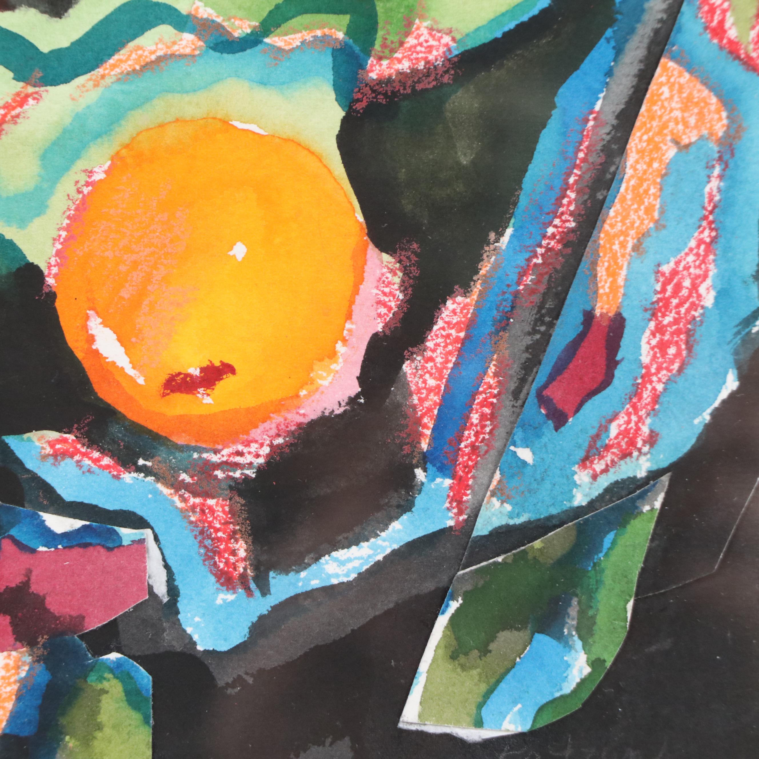 Myrtle Katzen Watercolor Painting "Three Oranges," Mid to Late 20th Century