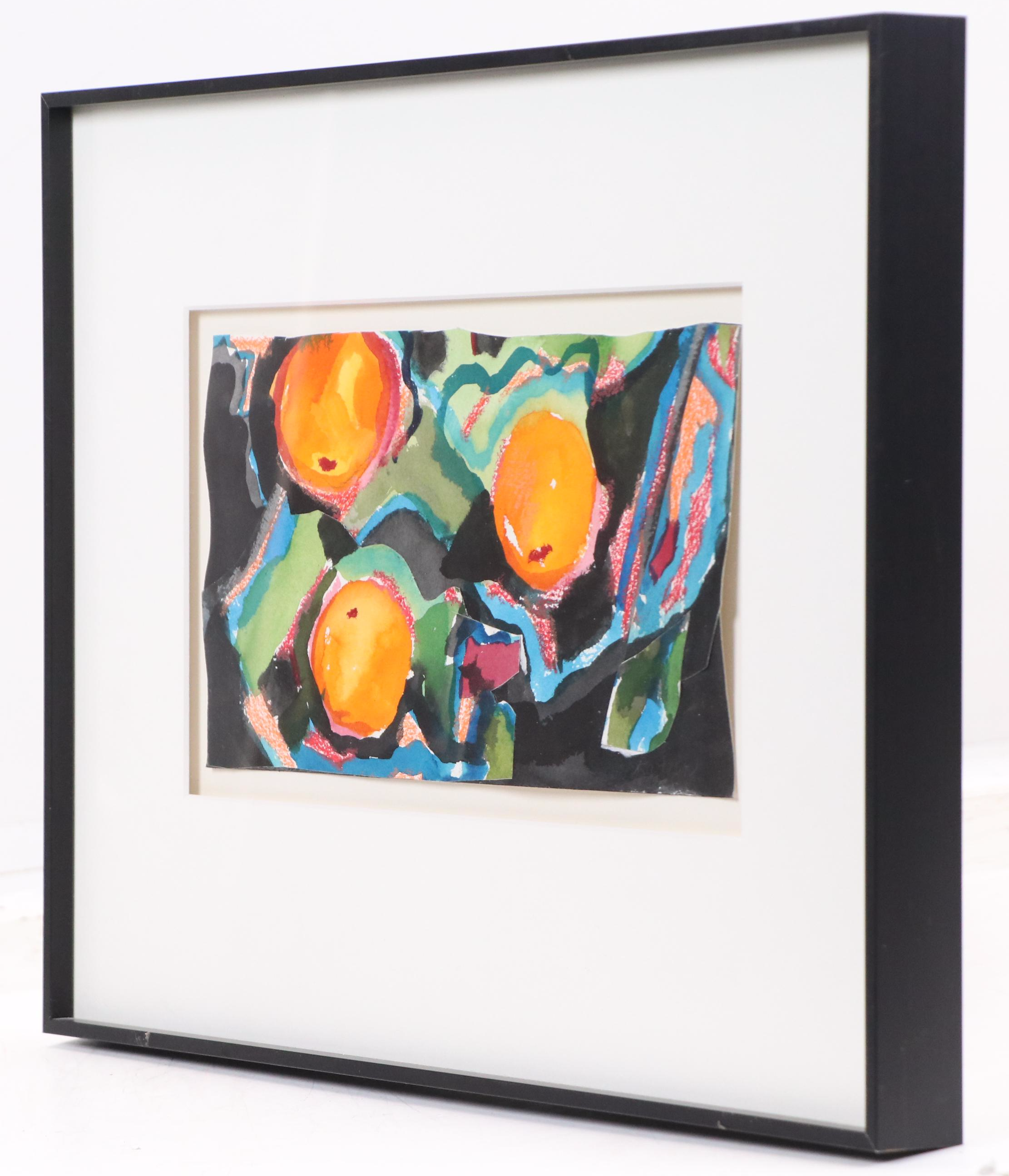 Myrtle Katzen Watercolor Painting "Three Oranges," Mid to Late 20th Century