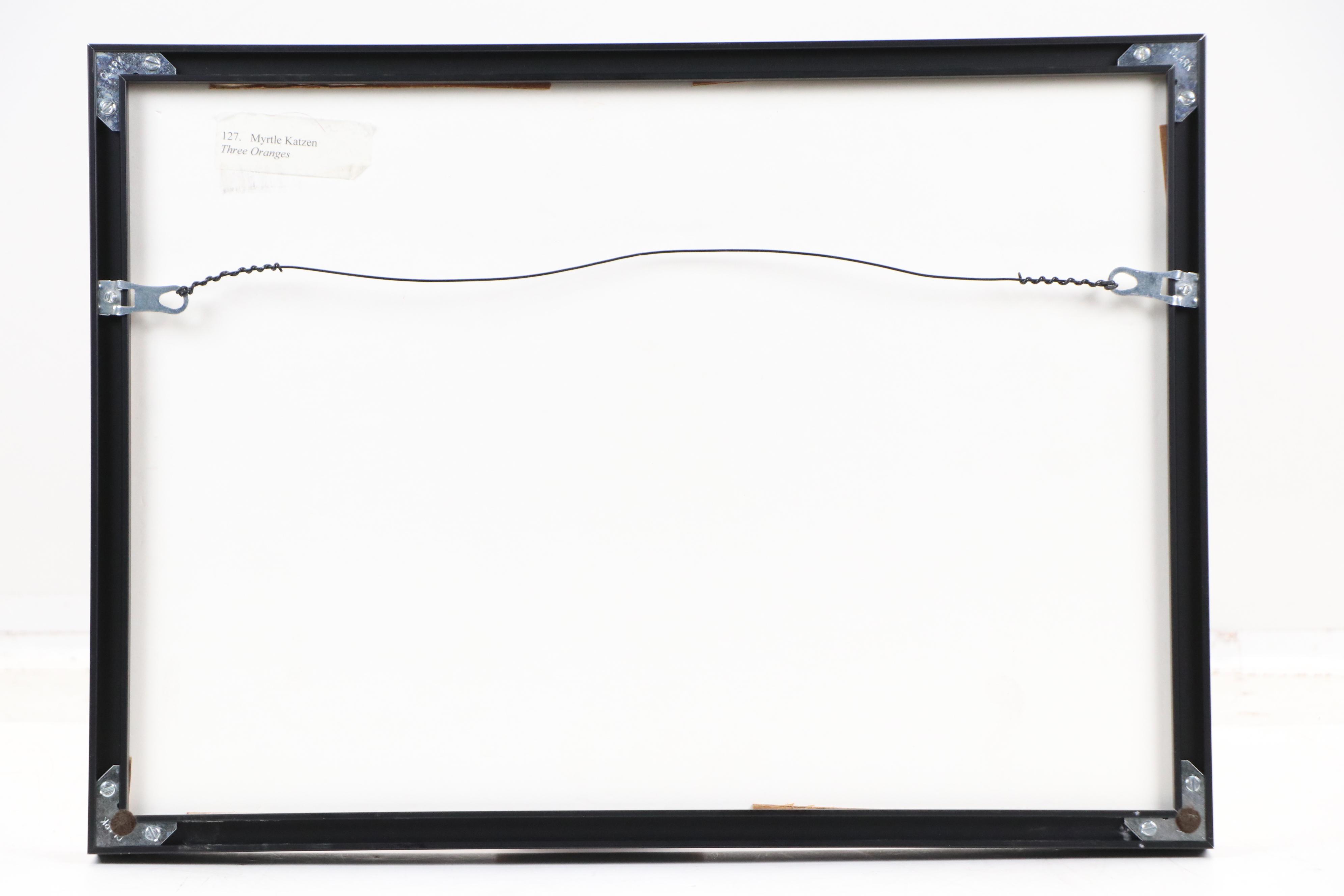 Myrtle Katzen Watercolor Painting "Three Oranges," Mid to Late 20th Century