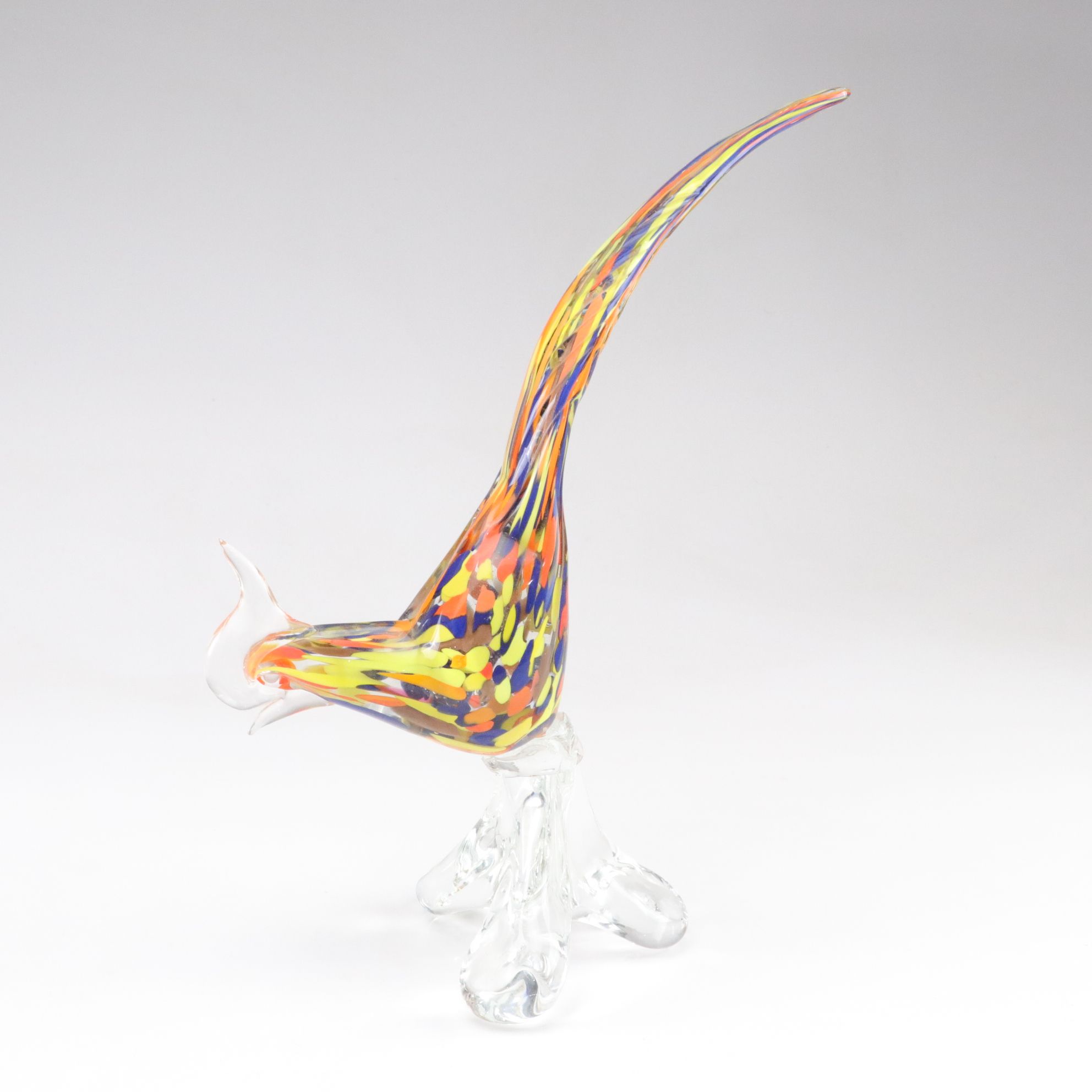 Murano Style Glass Pheasant Figurine & Bowl