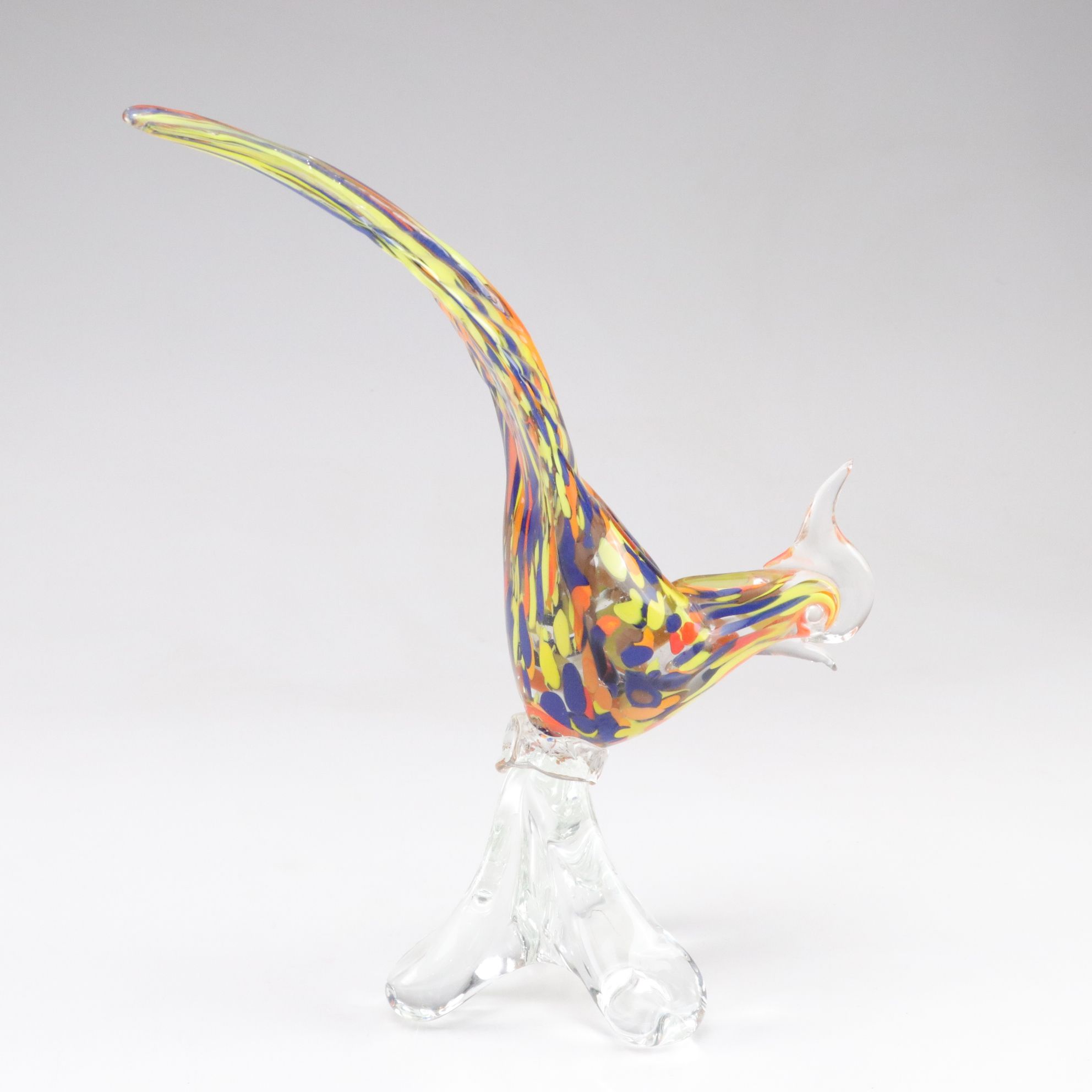 Murano Style Glass Pheasant Figurine & Bowl