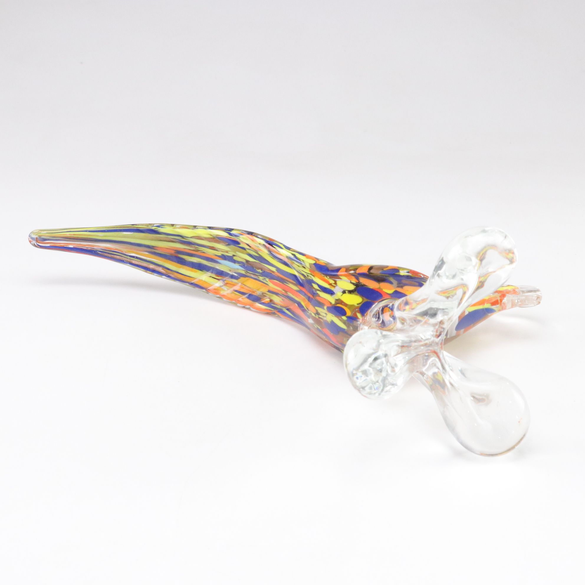 Murano Style Glass Pheasant Figurine & Bowl