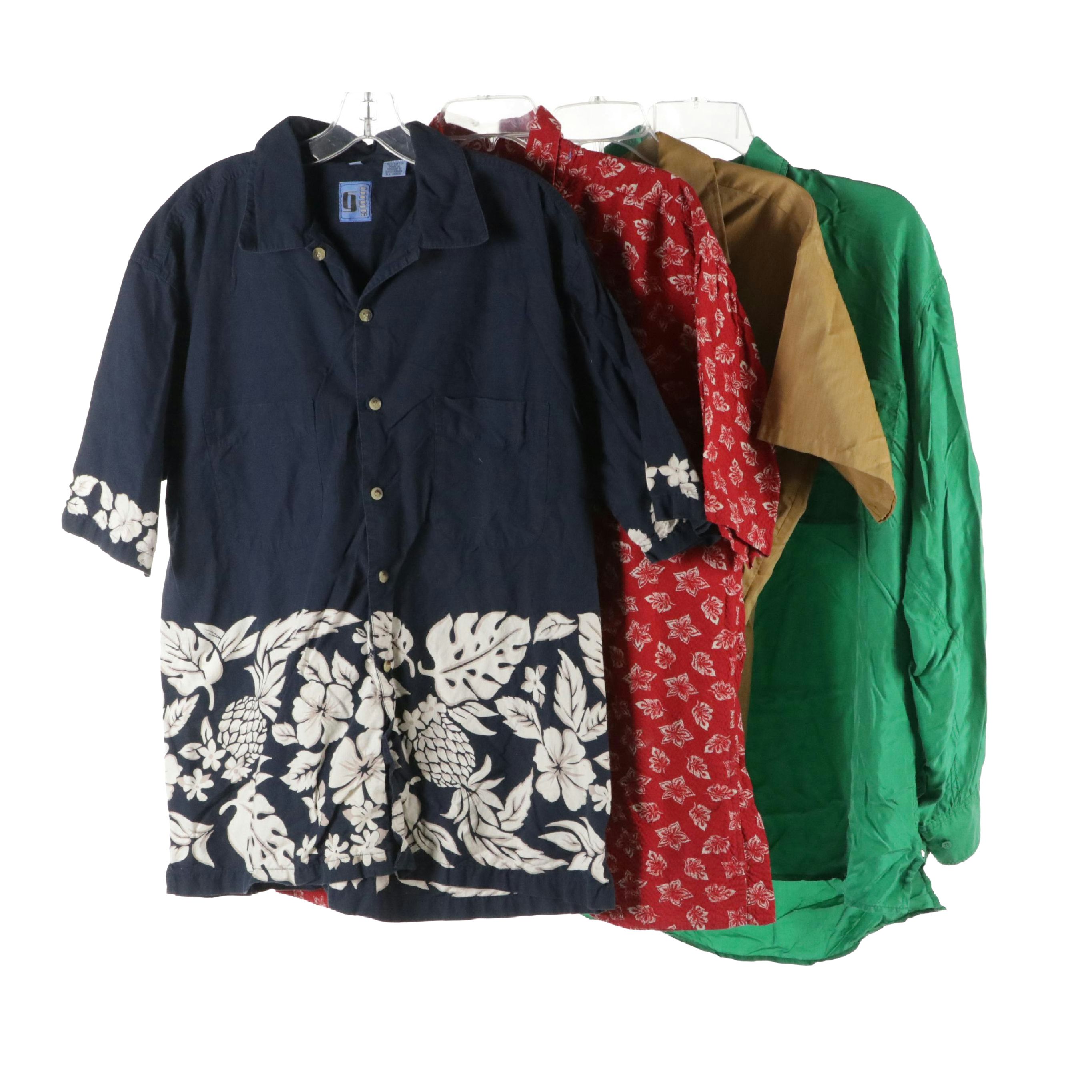 Men's Reputation Green Silk, Catalina Floral Printed and Other Button-Up Shirts