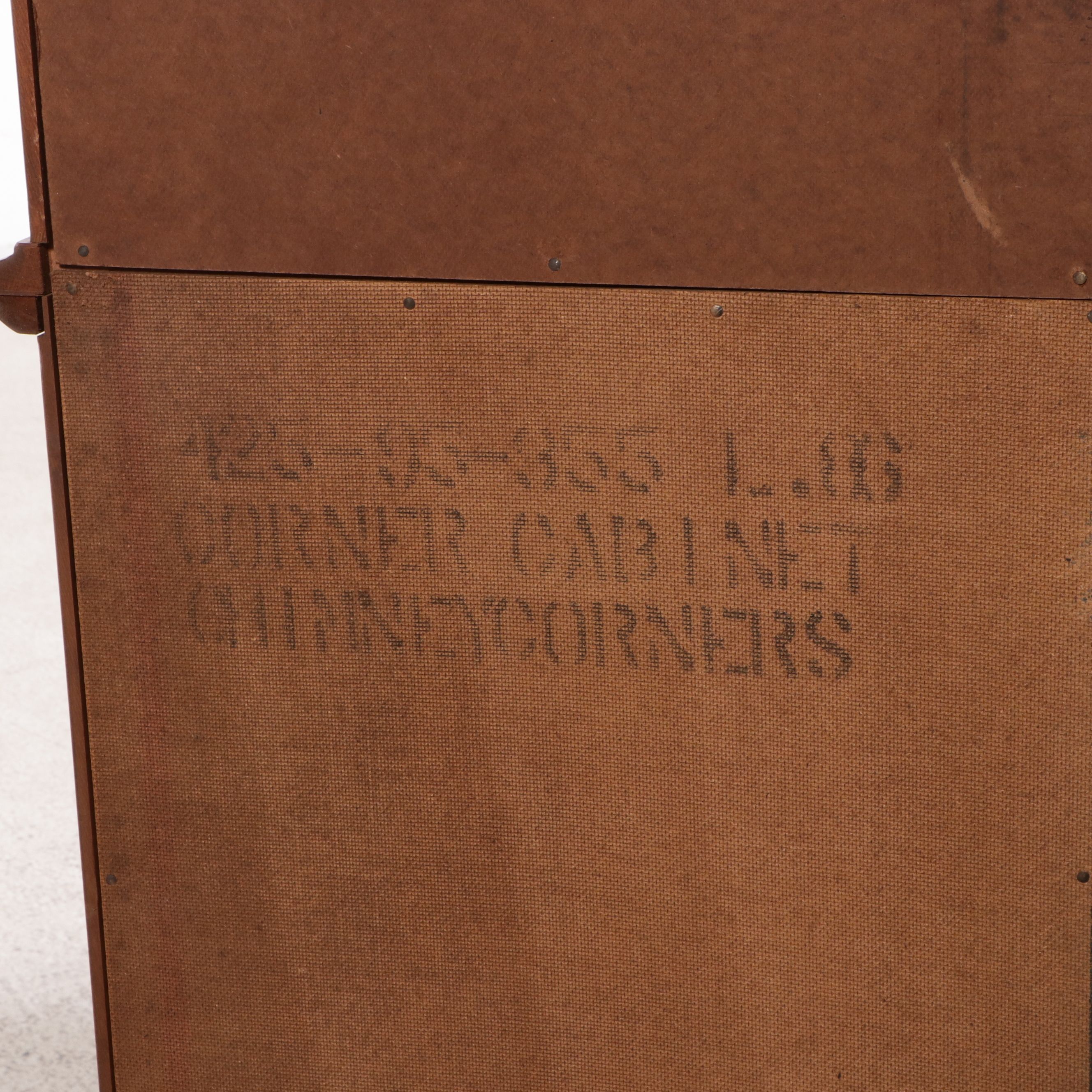 Bassett Furniture Colonial Style Maple Finish Glass Front Corner Cabinet