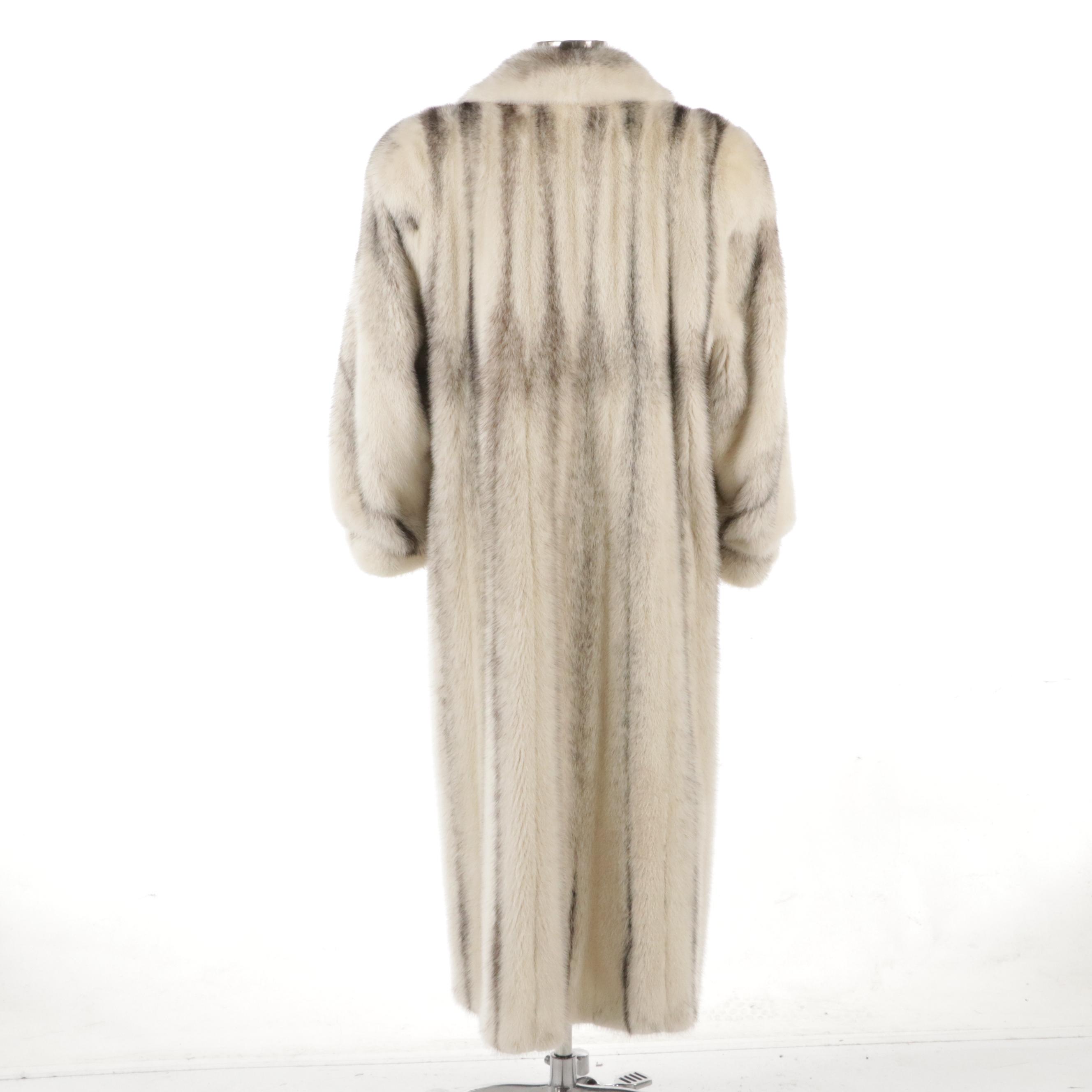 Valentino Boutique by Kotsovos Silver Cross Mink Fur Long Coat