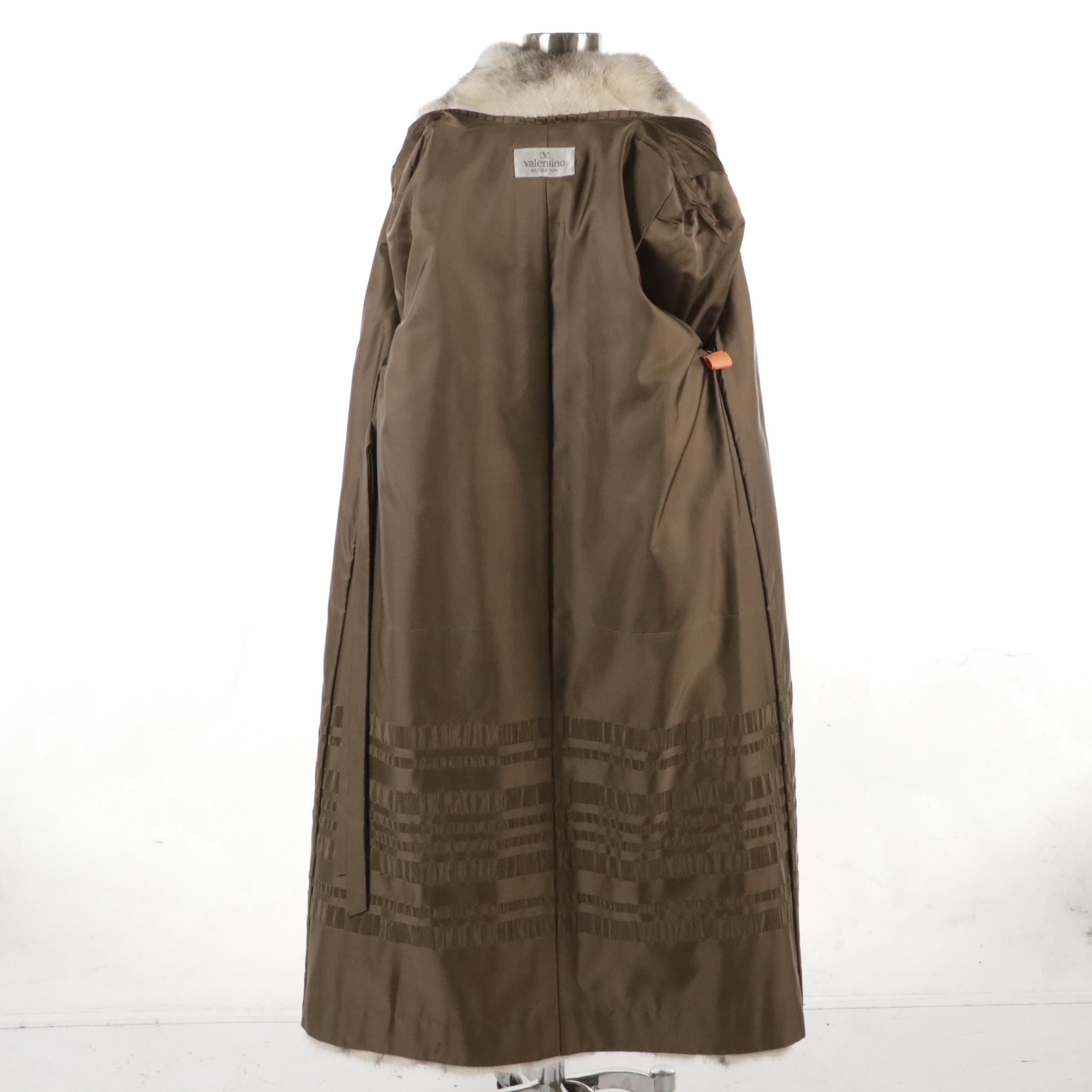 Valentino Boutique by Kotsovos Silver Cross Mink Fur Long Coat