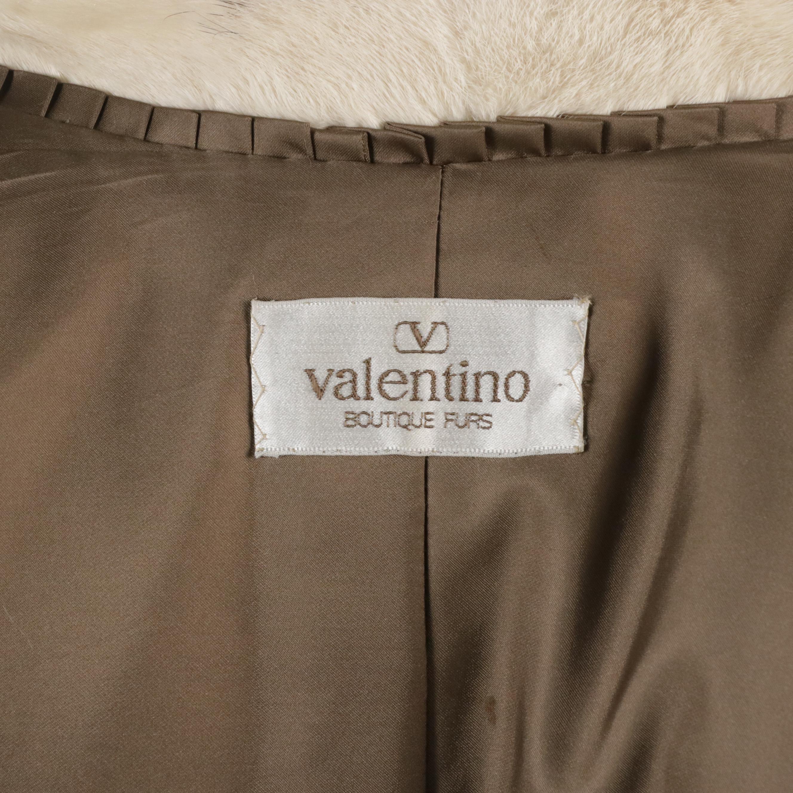 Valentino Boutique by Kotsovos Silver Cross Mink Fur Long Coat