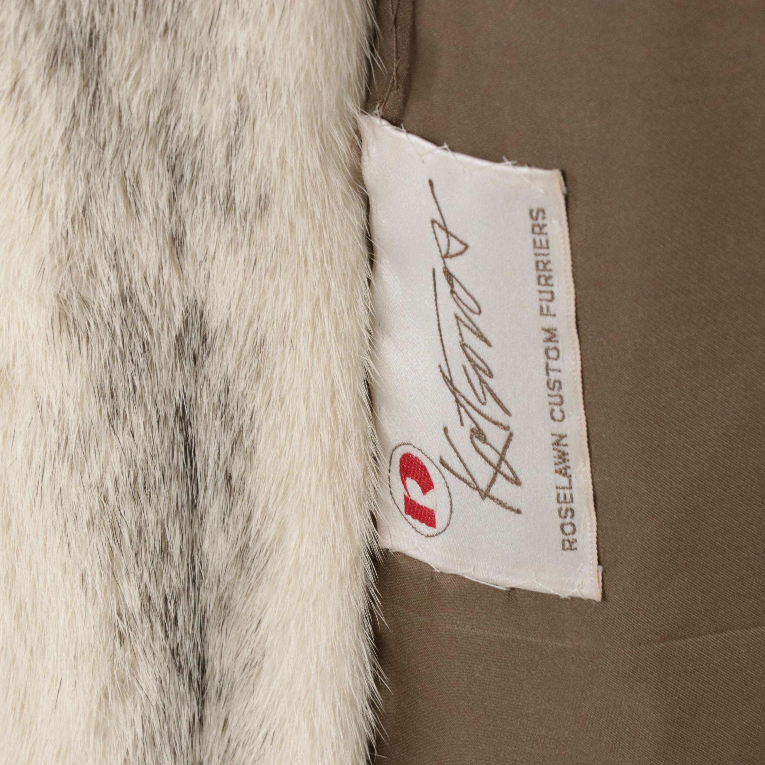 Valentino Boutique by Kotsovos Silver Cross Mink Fur Long Coat