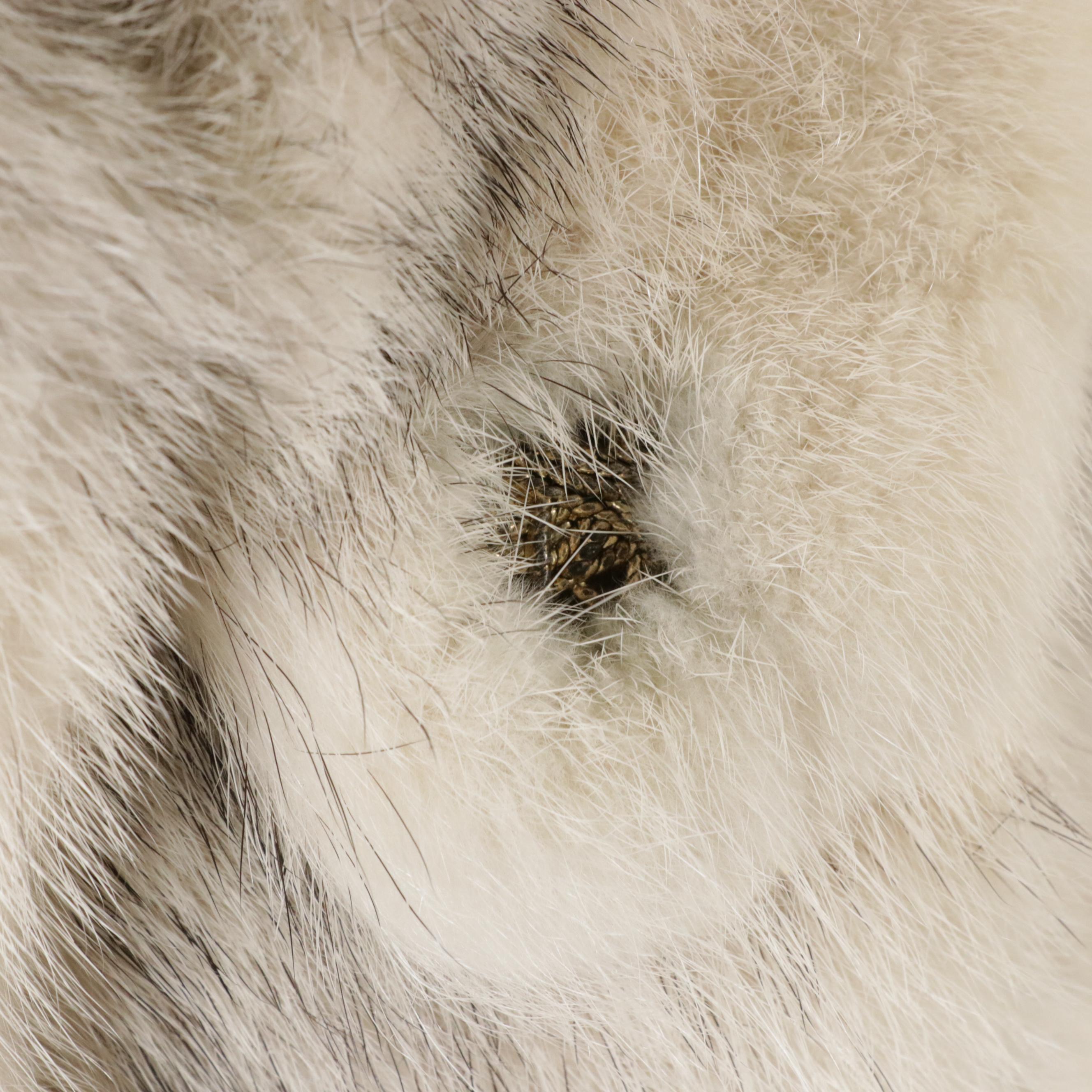 Valentino Boutique by Kotsovos Silver Cross Mink Fur Long Coat