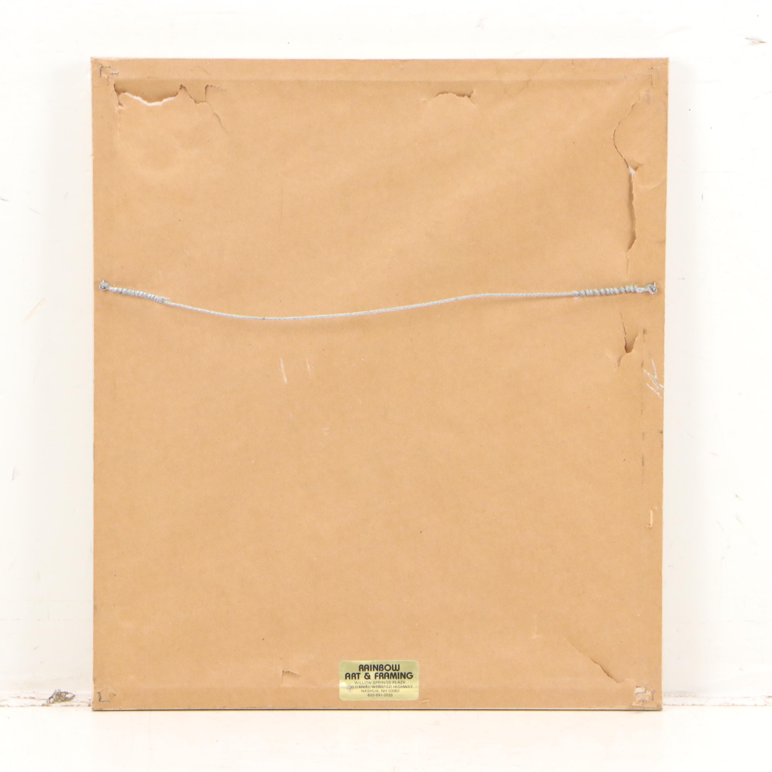 Watercolor Painting of Purple Irises, Late 20th Century