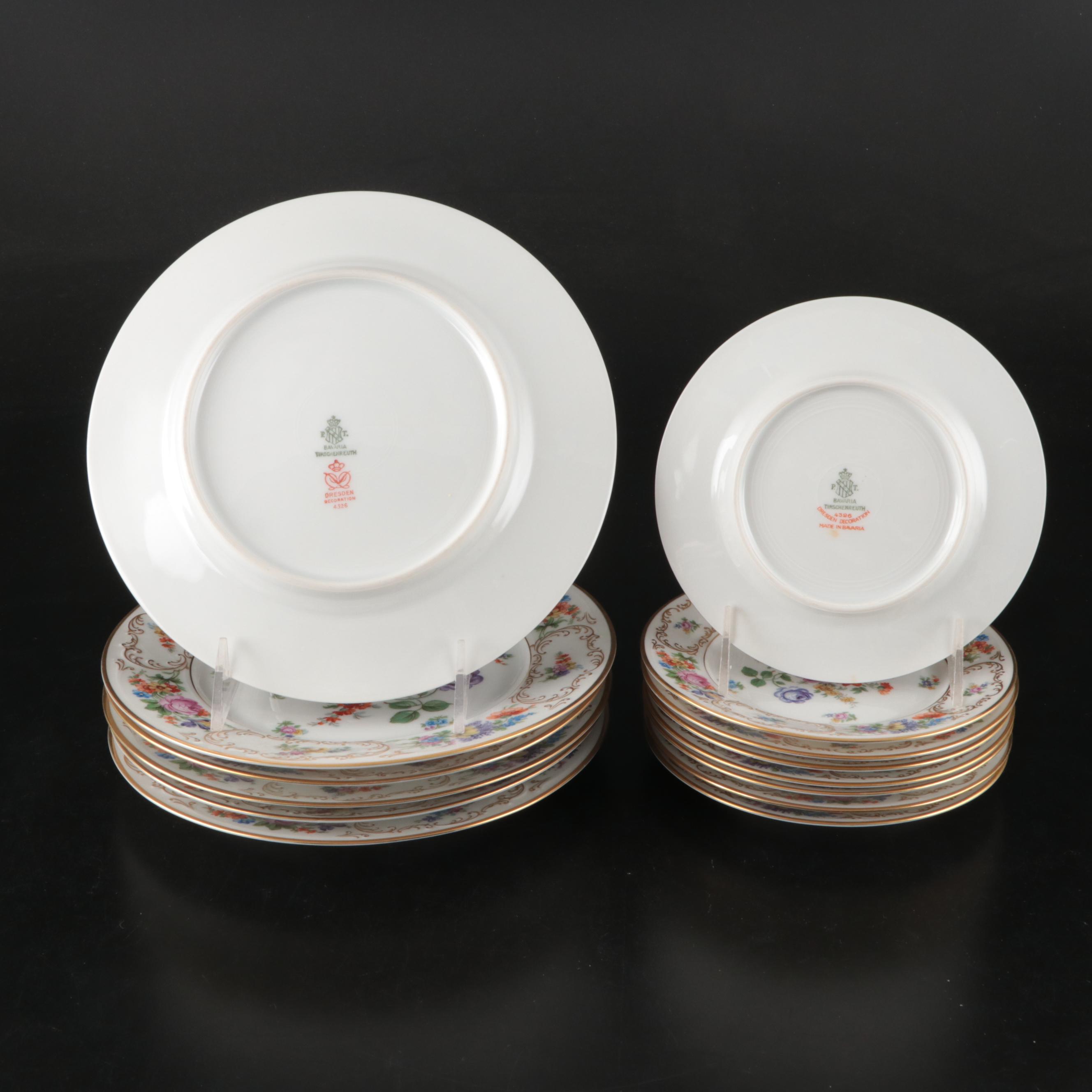 Tirschenreuth "Dresden" Porcelain Dinnerware with Schumann Tray