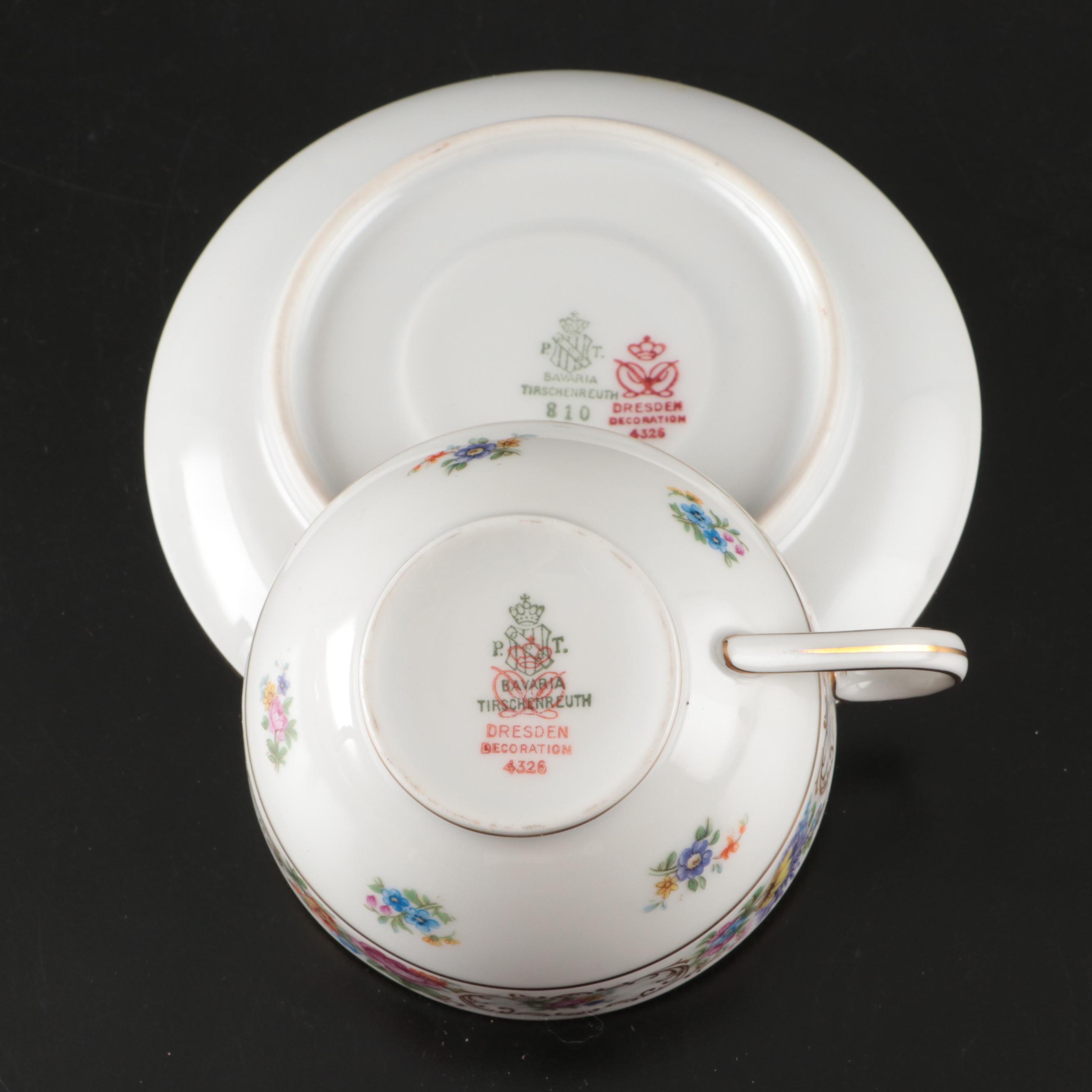 Tirschenreuth "Dresden" Porcelain Dinnerware with Schumann Tray